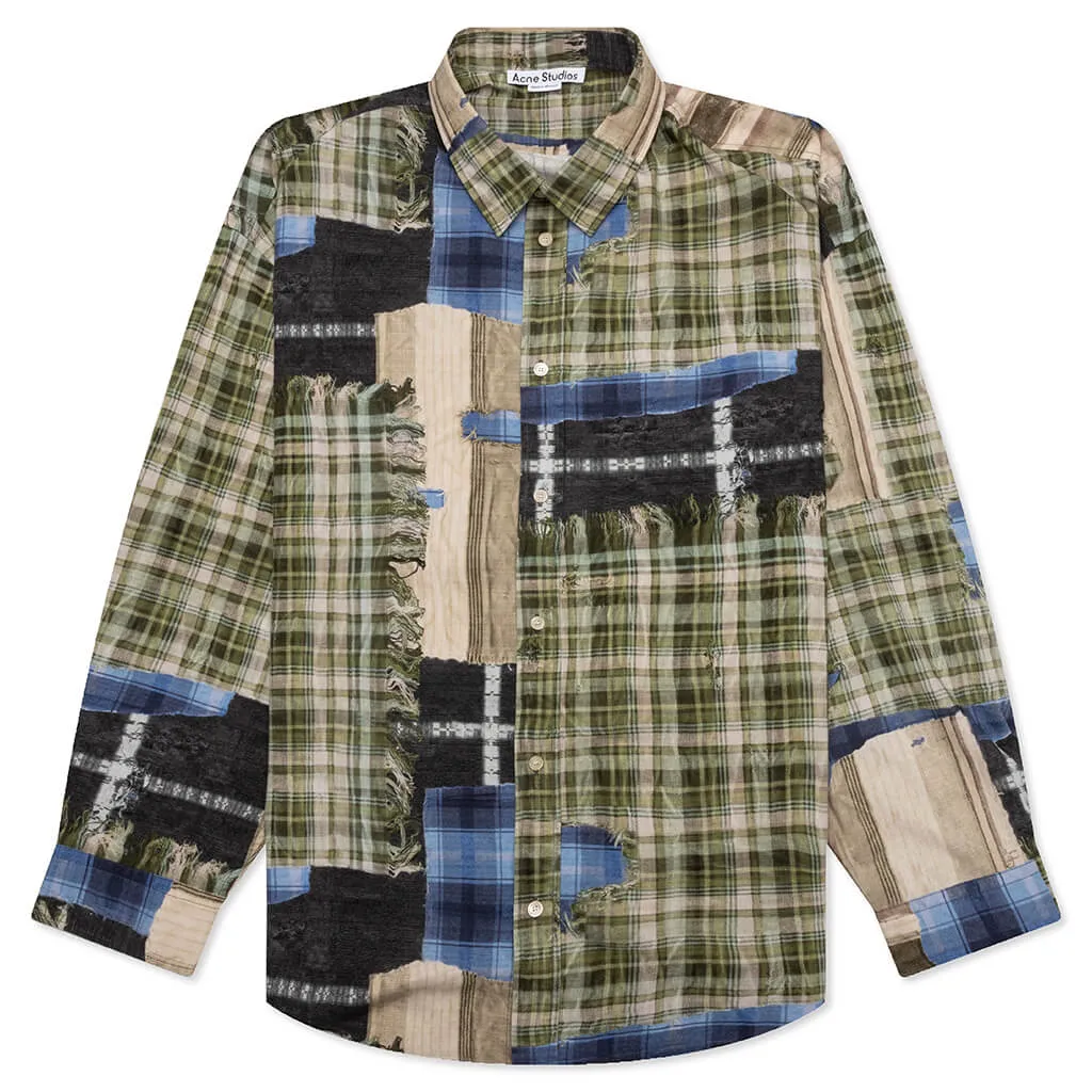 Patchwork Flannel - Green/Multi