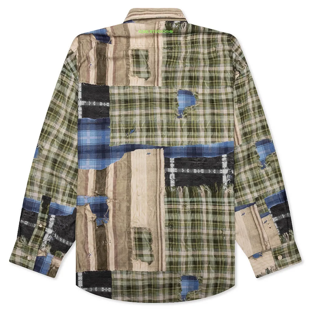 Patchwork Flannel - Green/Multi