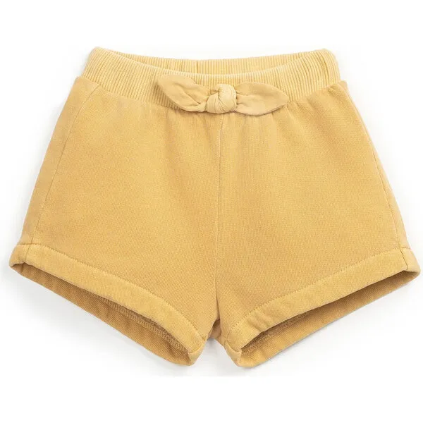 Play Up Bow Waistband Sweatshort, Mustard