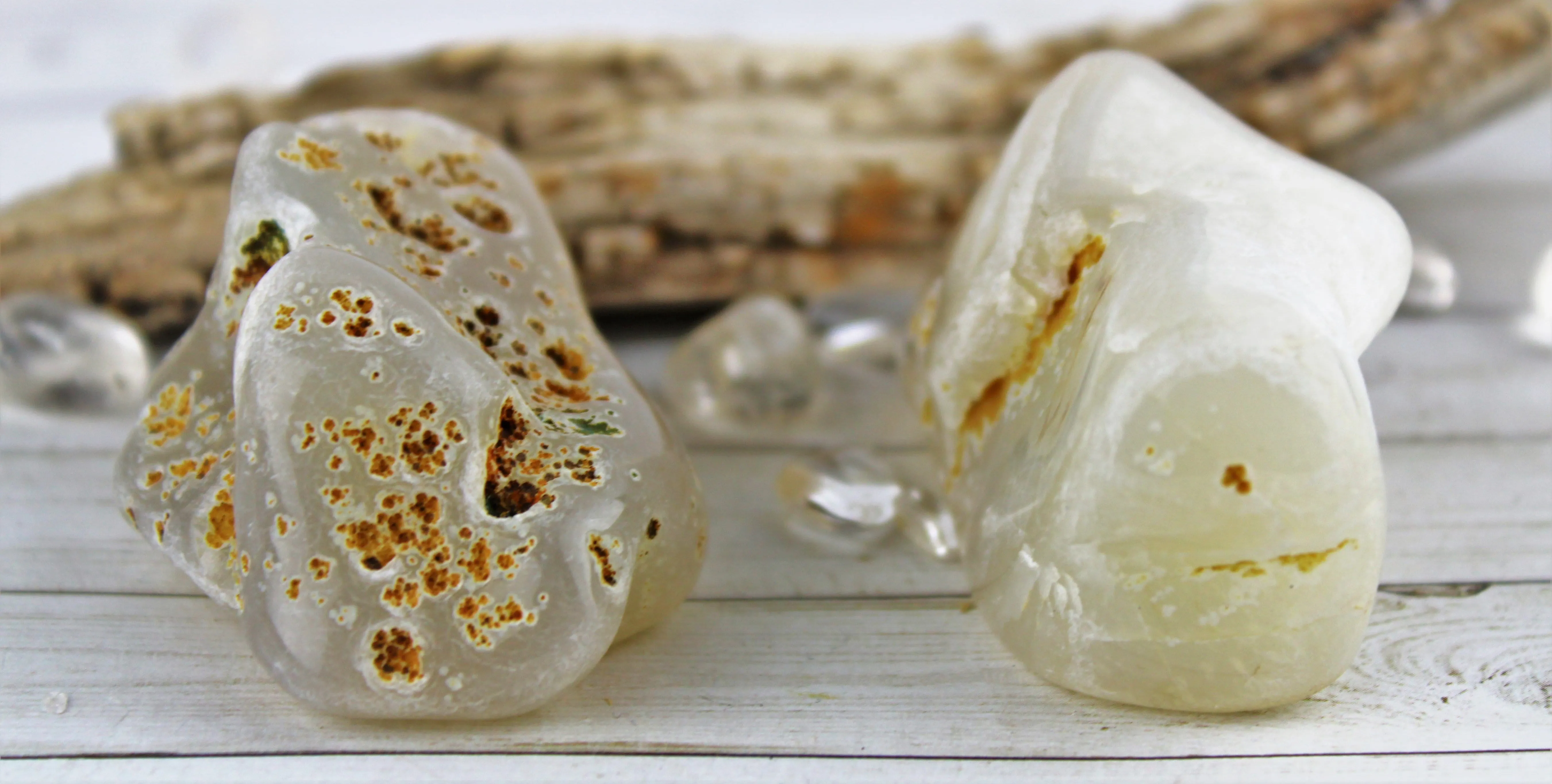 Polished White Agate Pieces