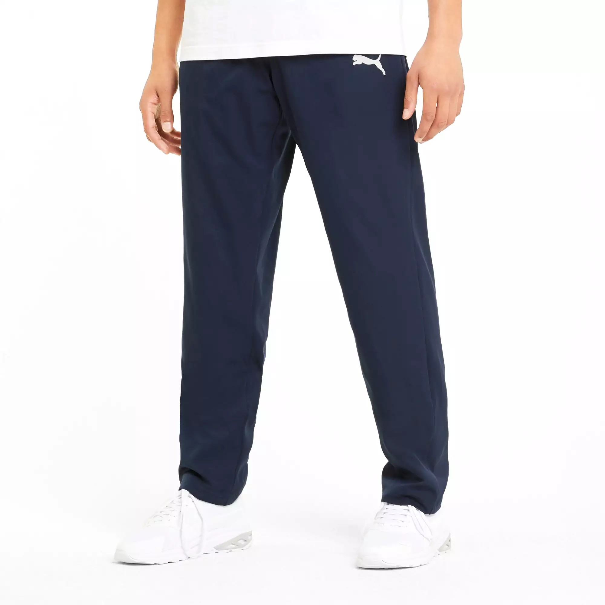 PUMA MEN'S ACTIVE WOVEN NAVY TRACKPANTS