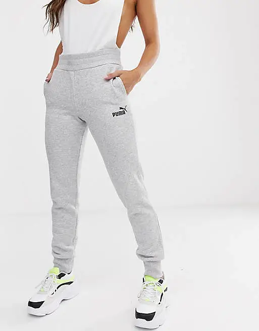 PUMA WOMEN'S ESSENTIAL FLEECE GREY TRACKPANTS