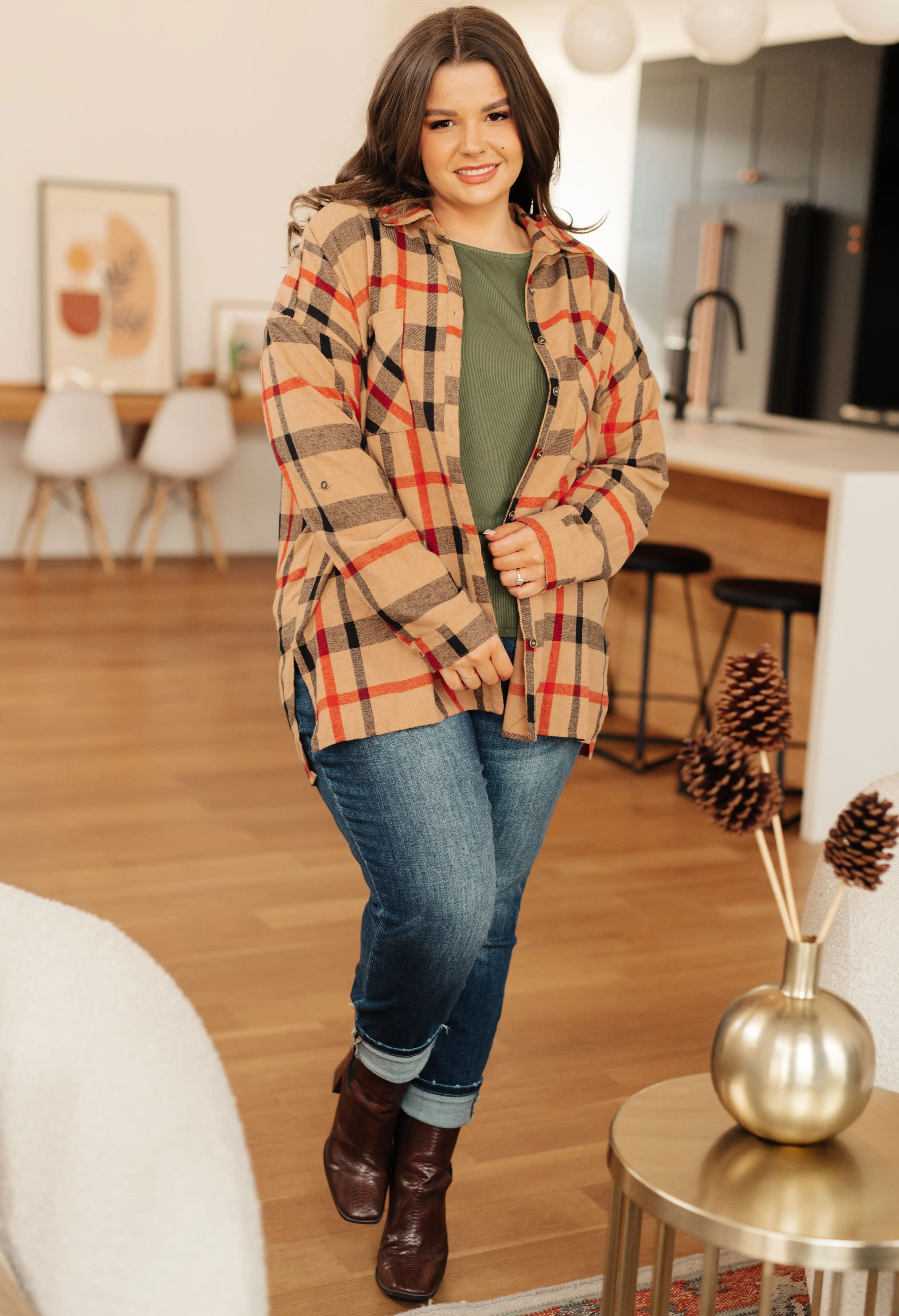 Rachel Oversized Plaid Button Up