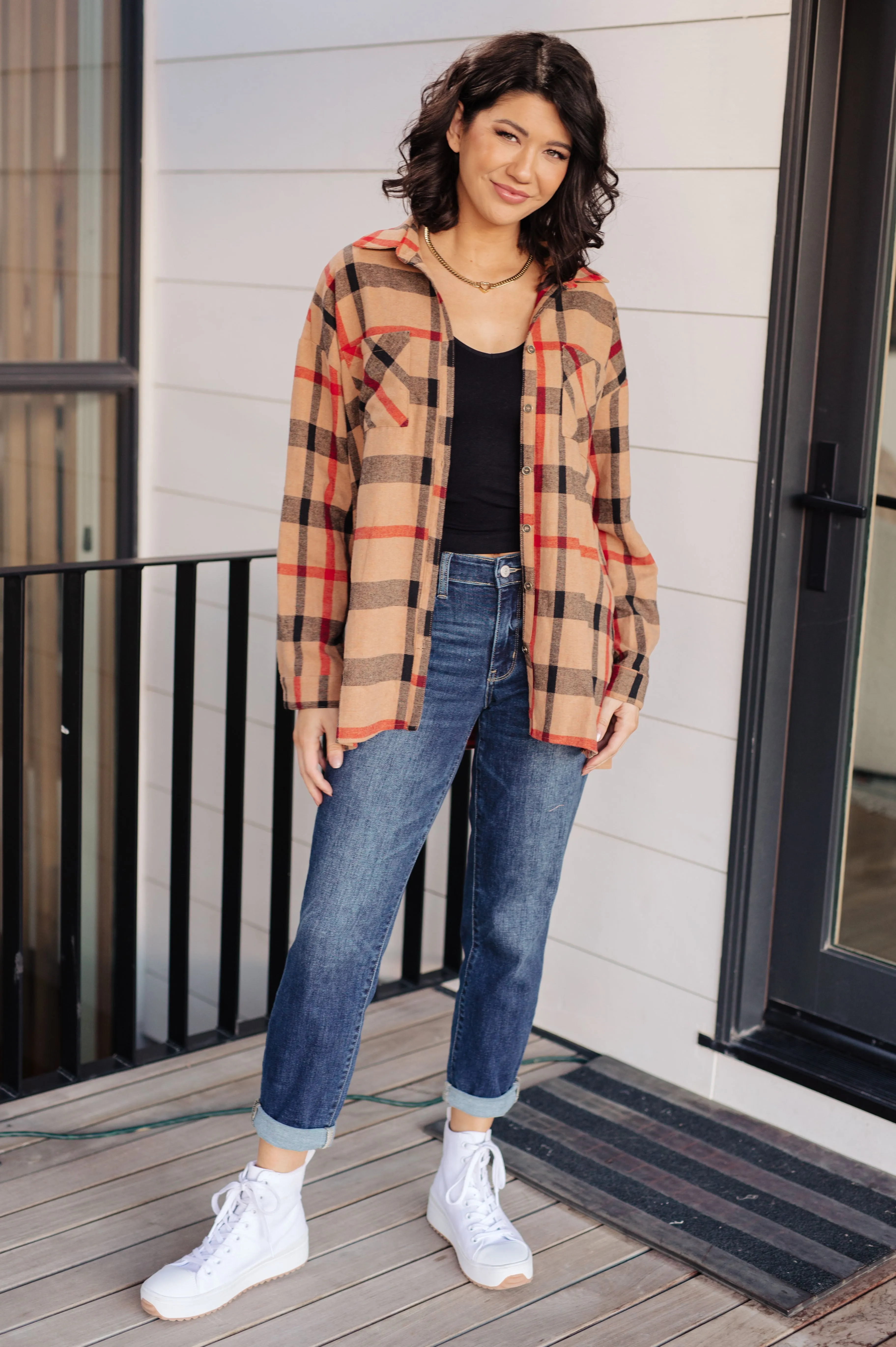 Rachel Oversized Plaid Button Up