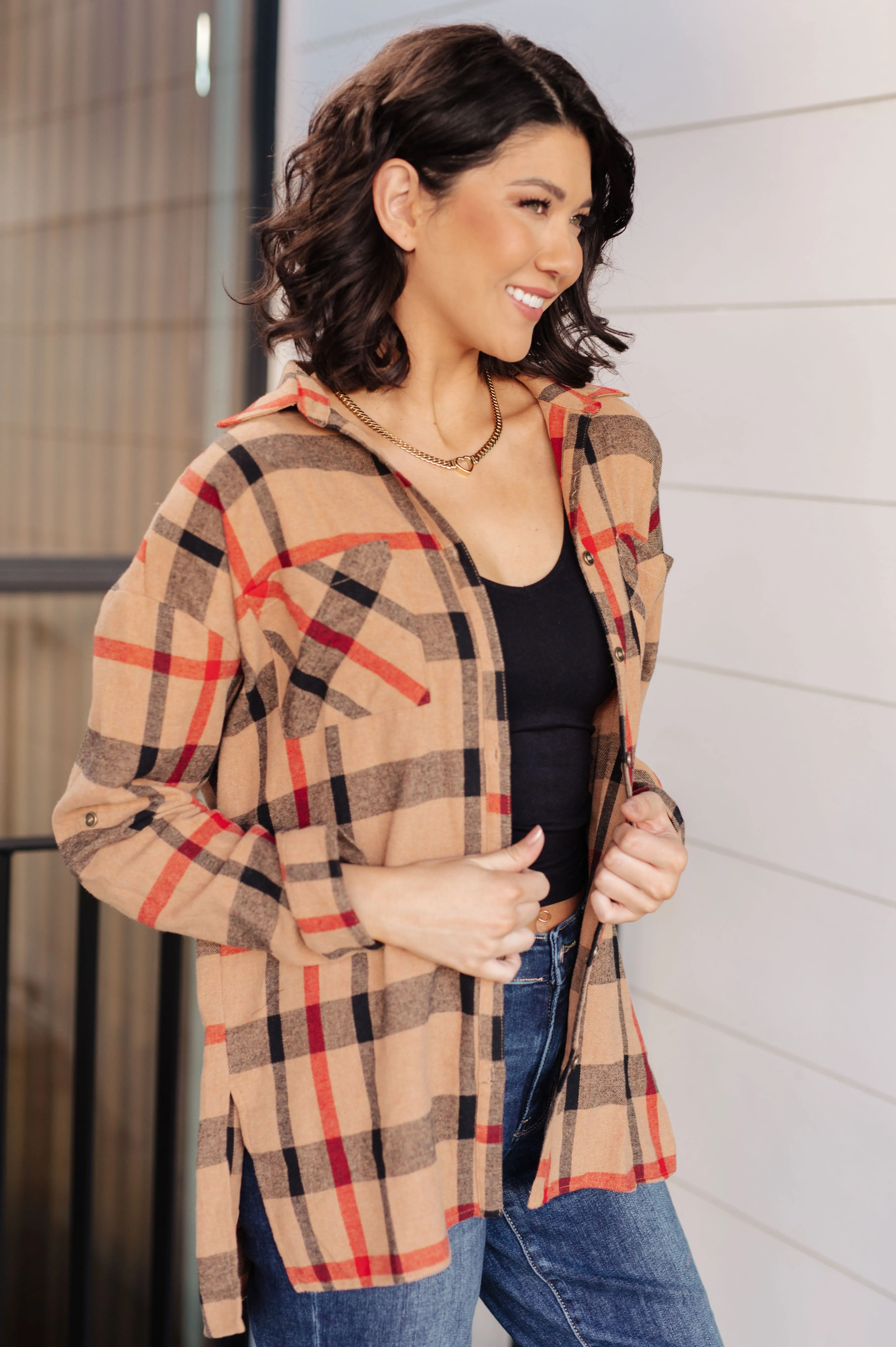 Rachel Oversized Plaid Button Up