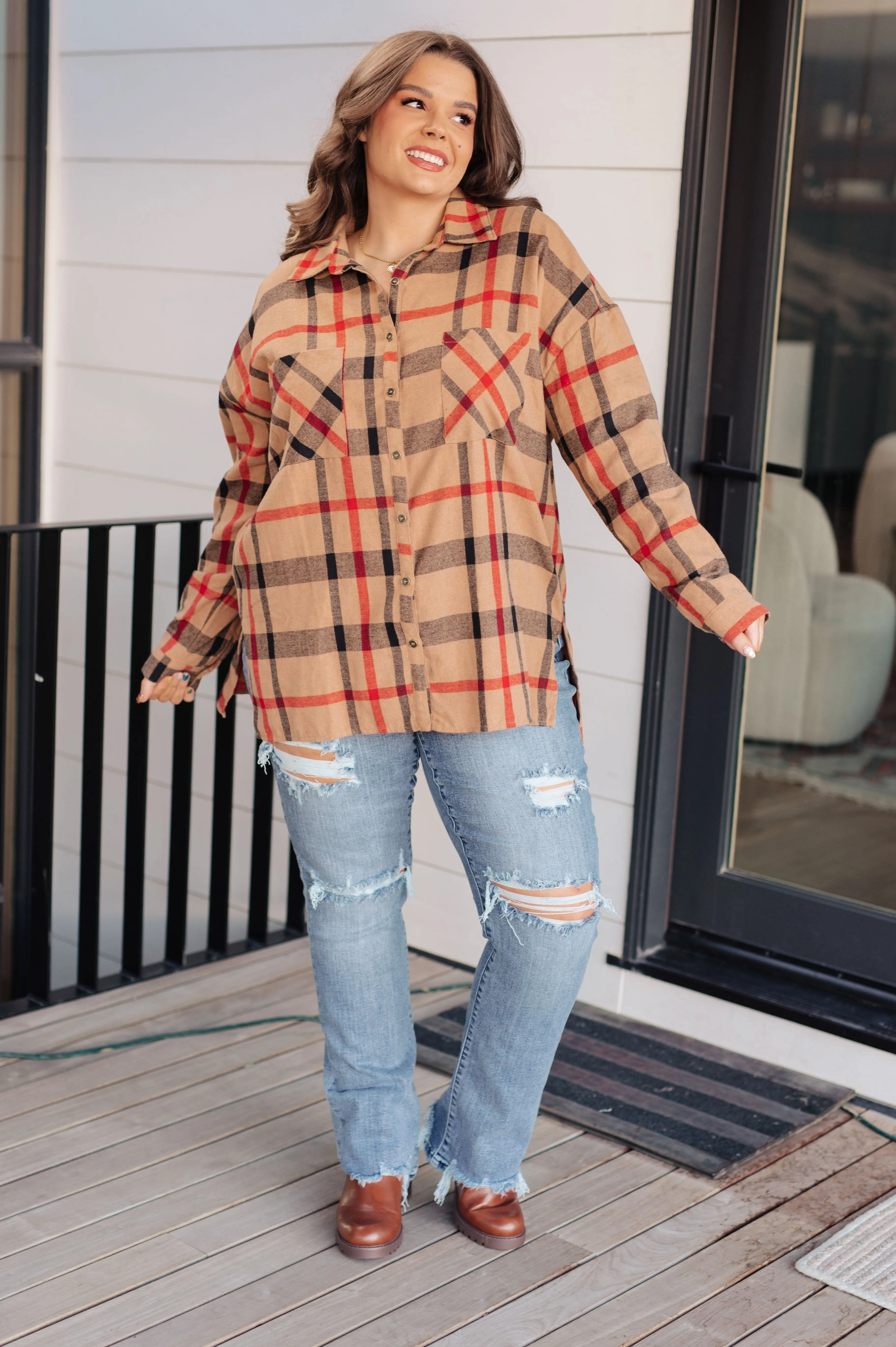 Rachel Oversized Plaid Button Up