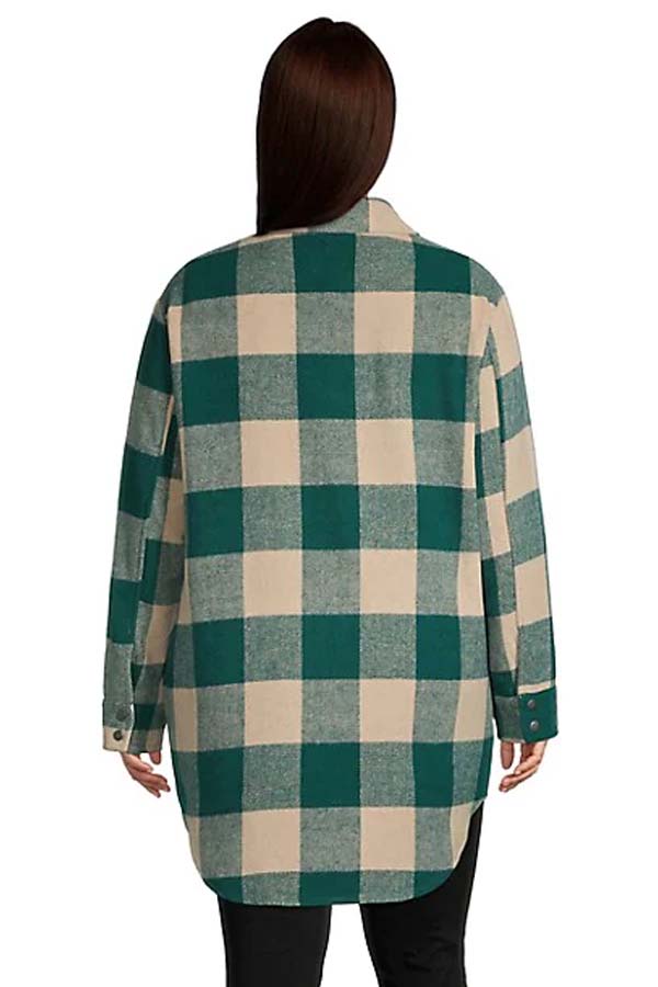 RD Style Sadie Snap Button Plaid Shacket