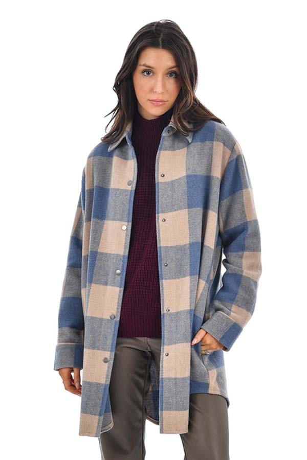 RD Style Sadie Snap Button Plaid Shacket