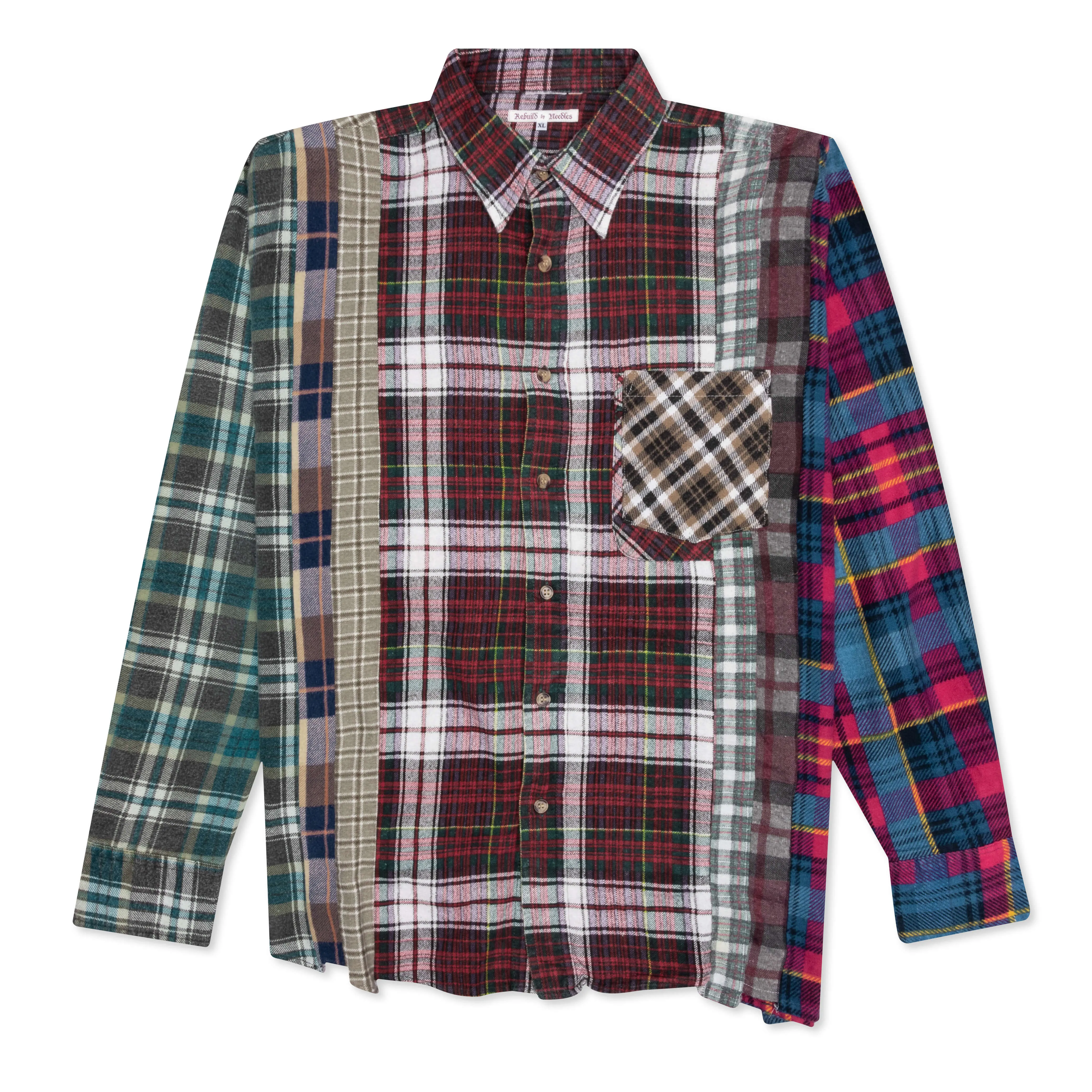 Rebuild by Flannel Shirt 7 Cuts Shirt - Red/Forest