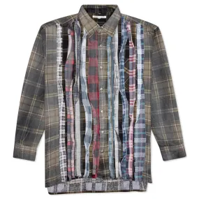 Rebuild by Flannel Shirt Ribbon Shirt / Reflection - Olive/Charcoal