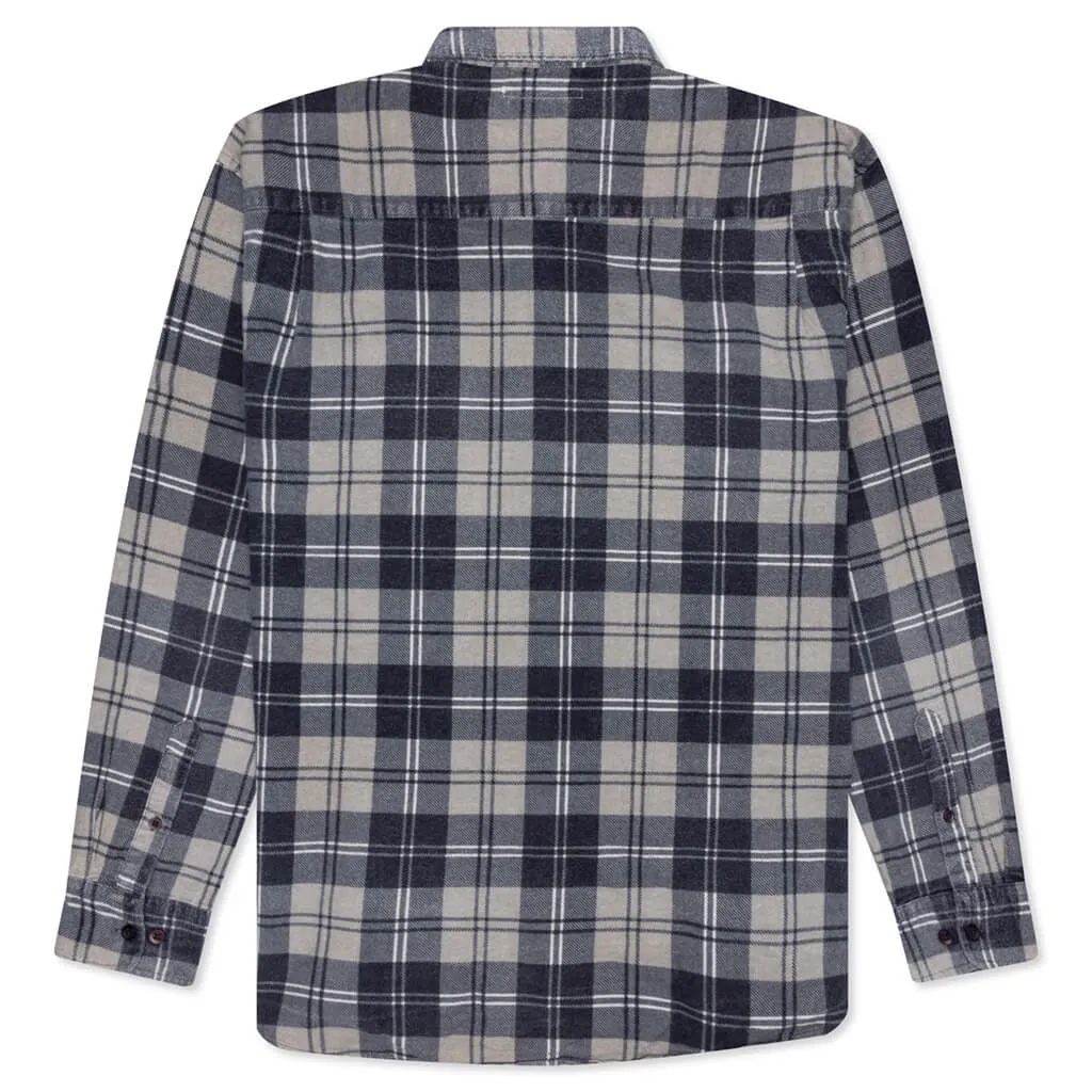 Rebuild by Flannel Shirt Ribbon Shirt - Grey/Navy