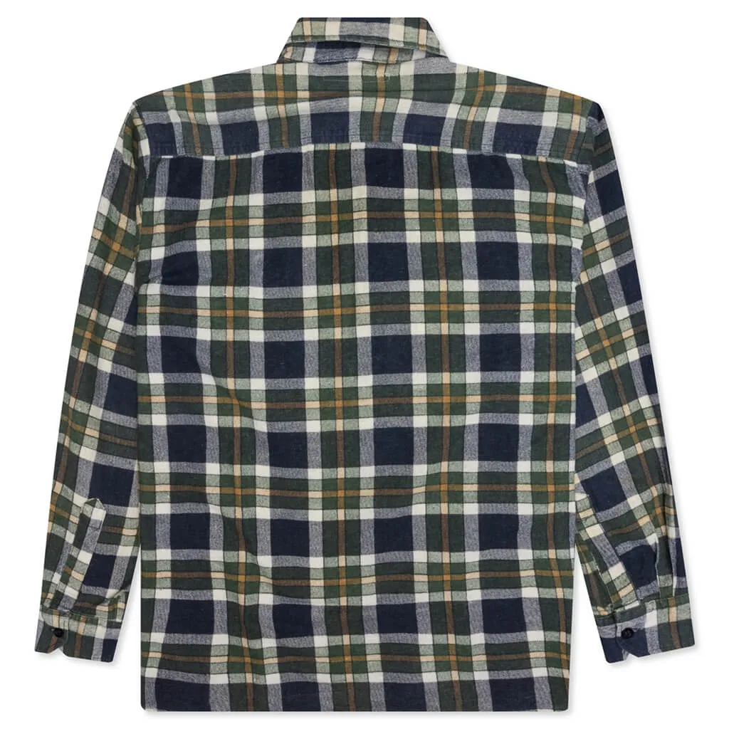 Rebuild by Flannel Shirt Ribbon Shirt - Navy/Black