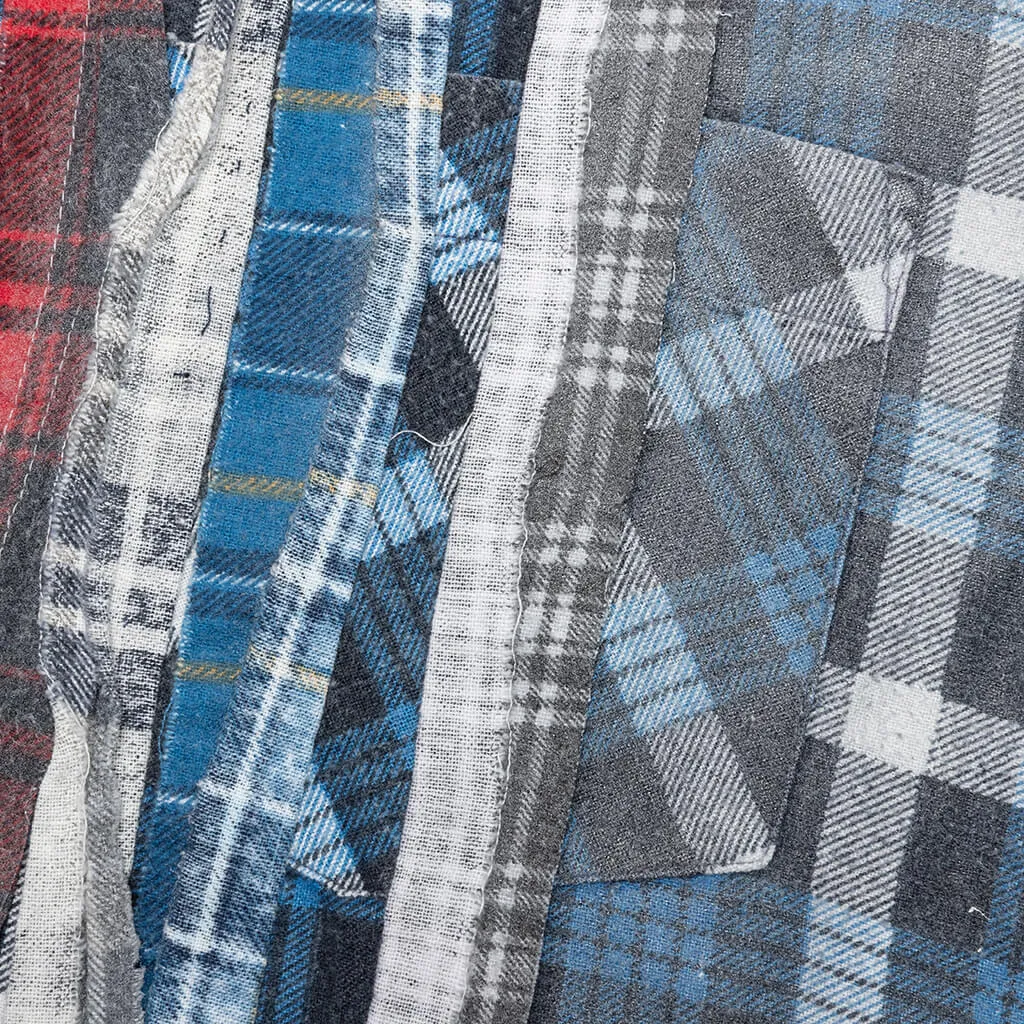 Rebuild Flannel Ribbon Shirt / Reflection - Blue/Grey