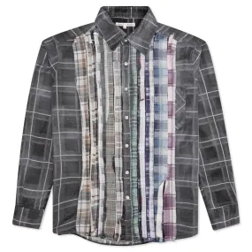 Rebuild Flannel Ribbon Shirt / Reflection - Faded Grey