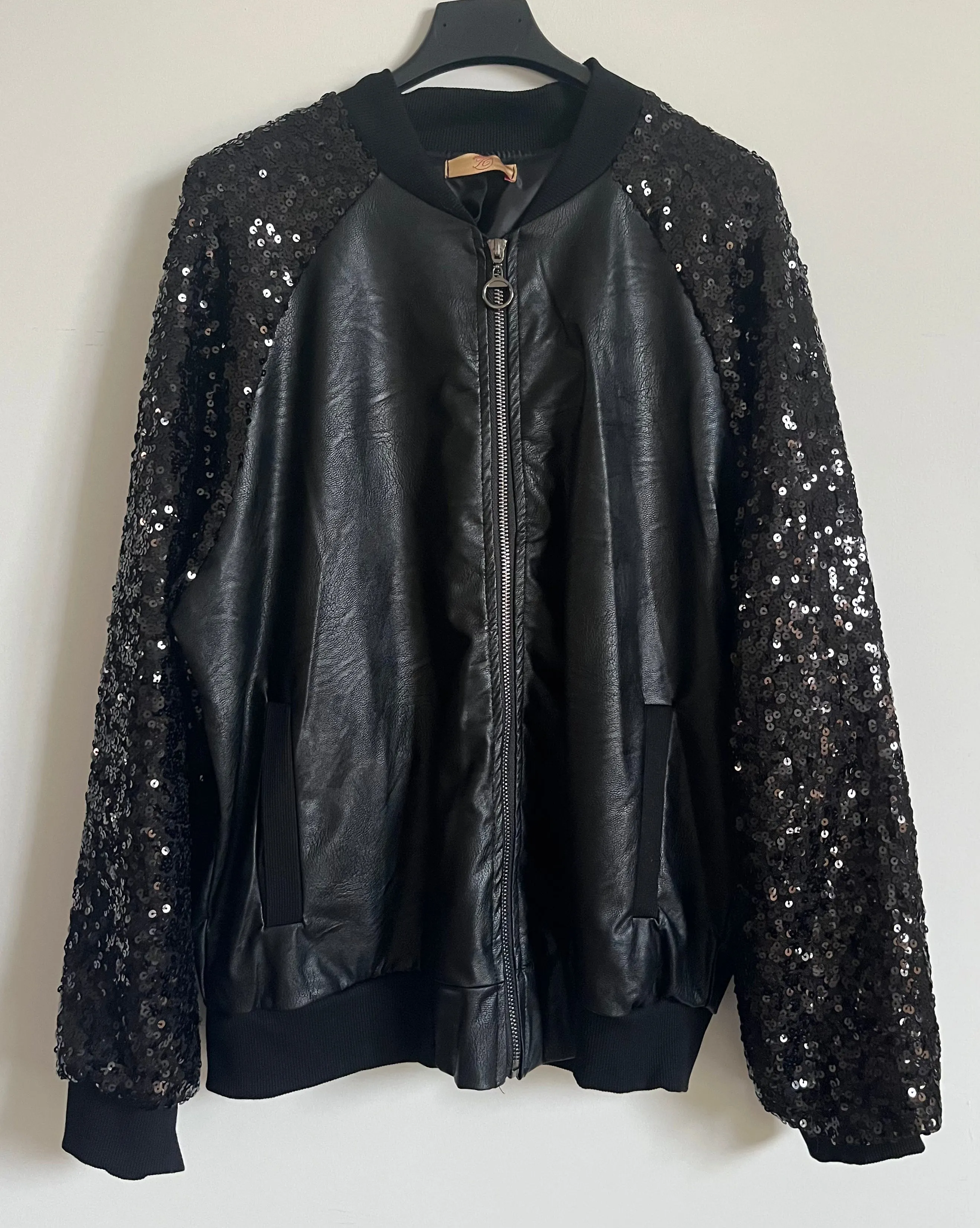 Sequin Sleeve Bomber Jacket