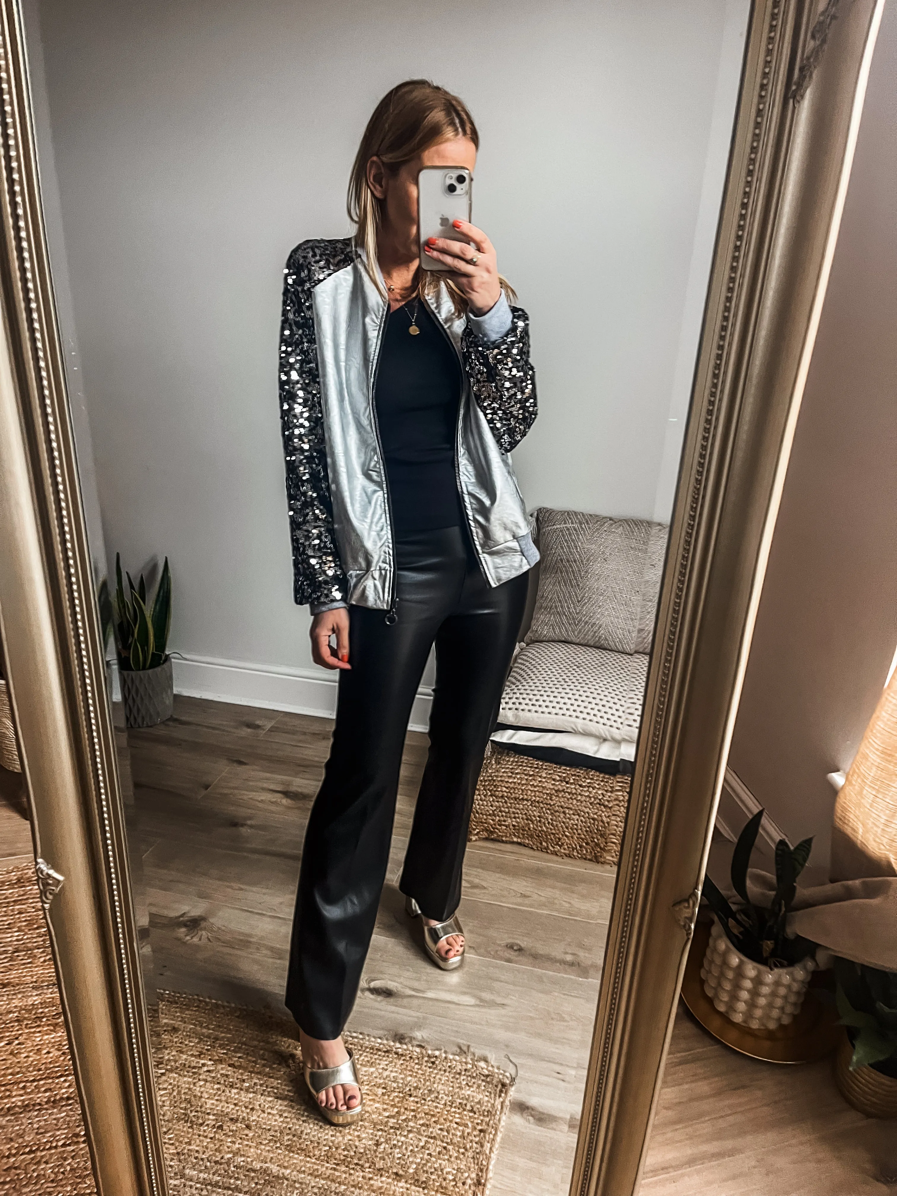 Sequin Sleeve Bomber Jacket