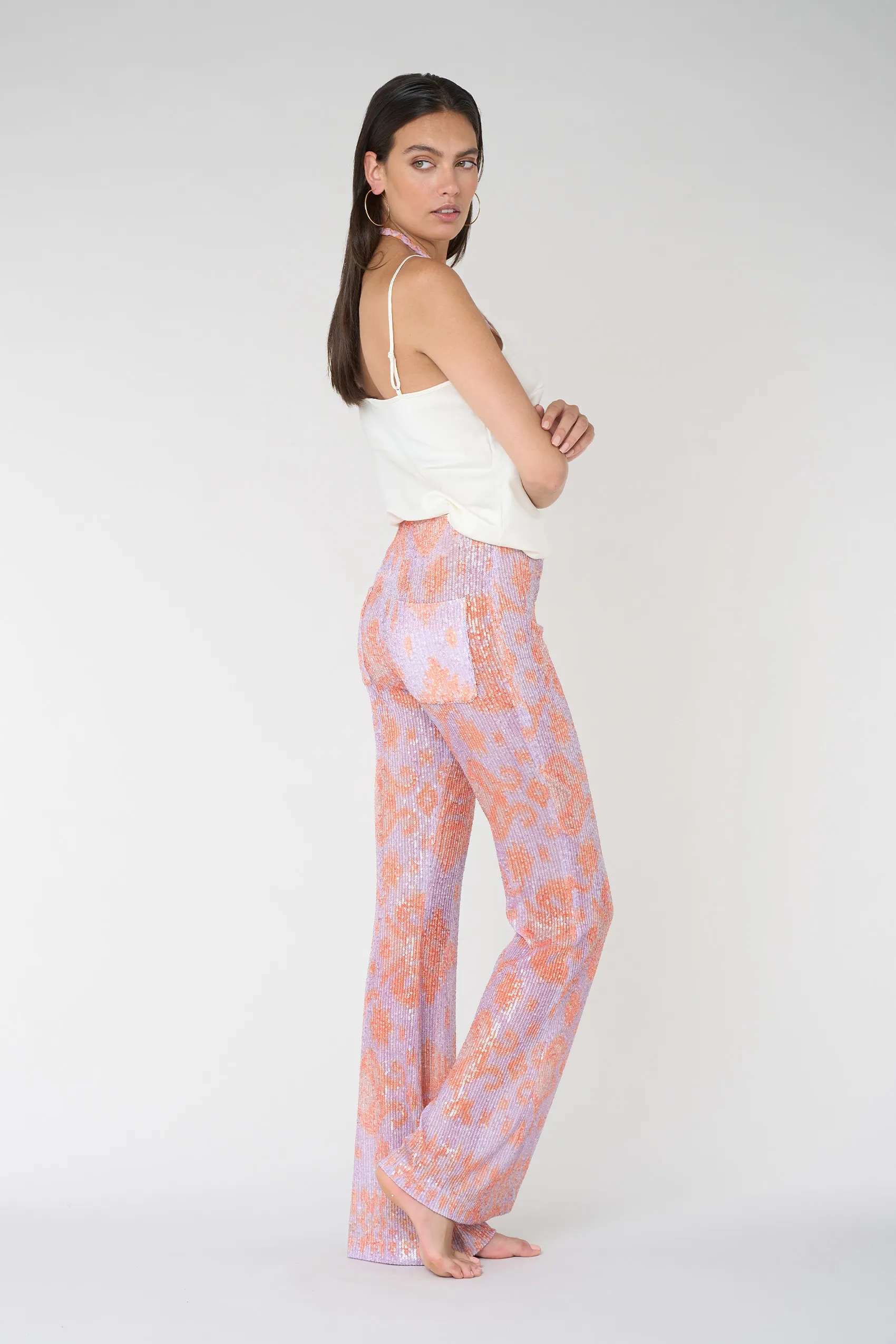 Sequins flare pants 