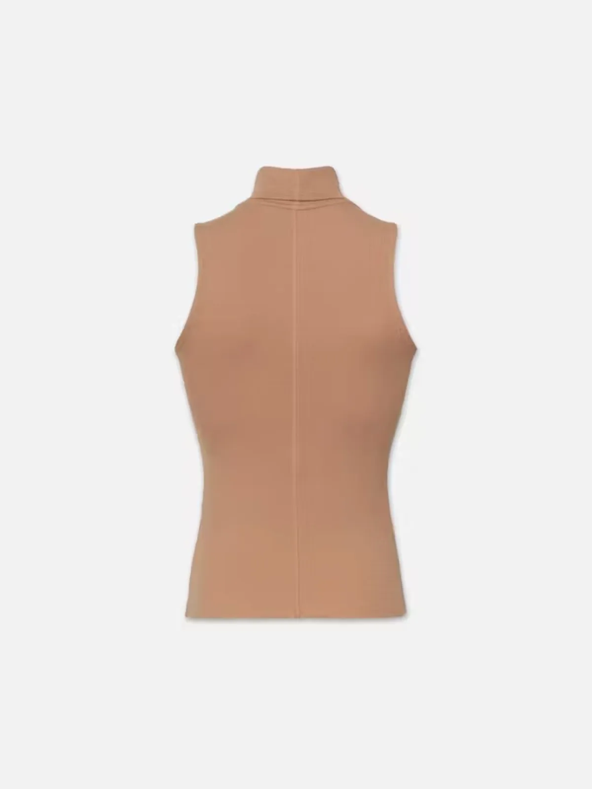 Sleeveless Turtleneck Top - Camel