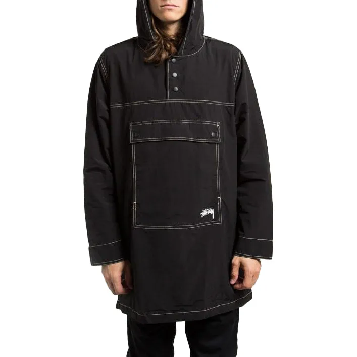 STSSY NYLON PULLOVER PARKA // BLACK