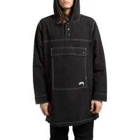 STSSY NYLON PULLOVER PARKA // BLACK