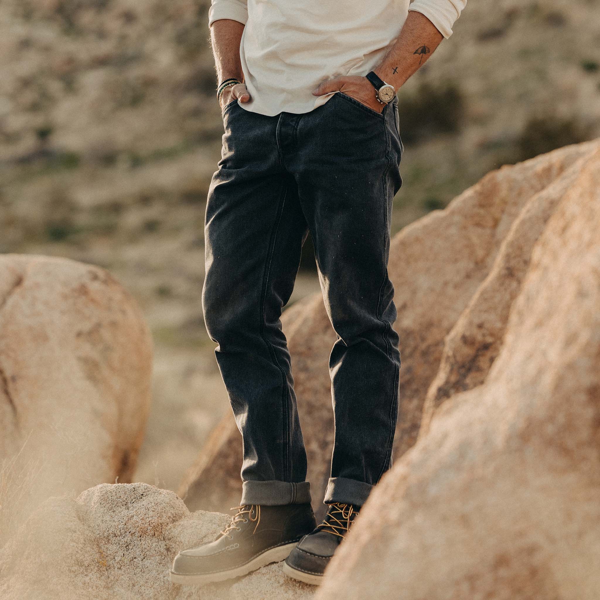 The Camp Pant in Coal Chipped Canvas