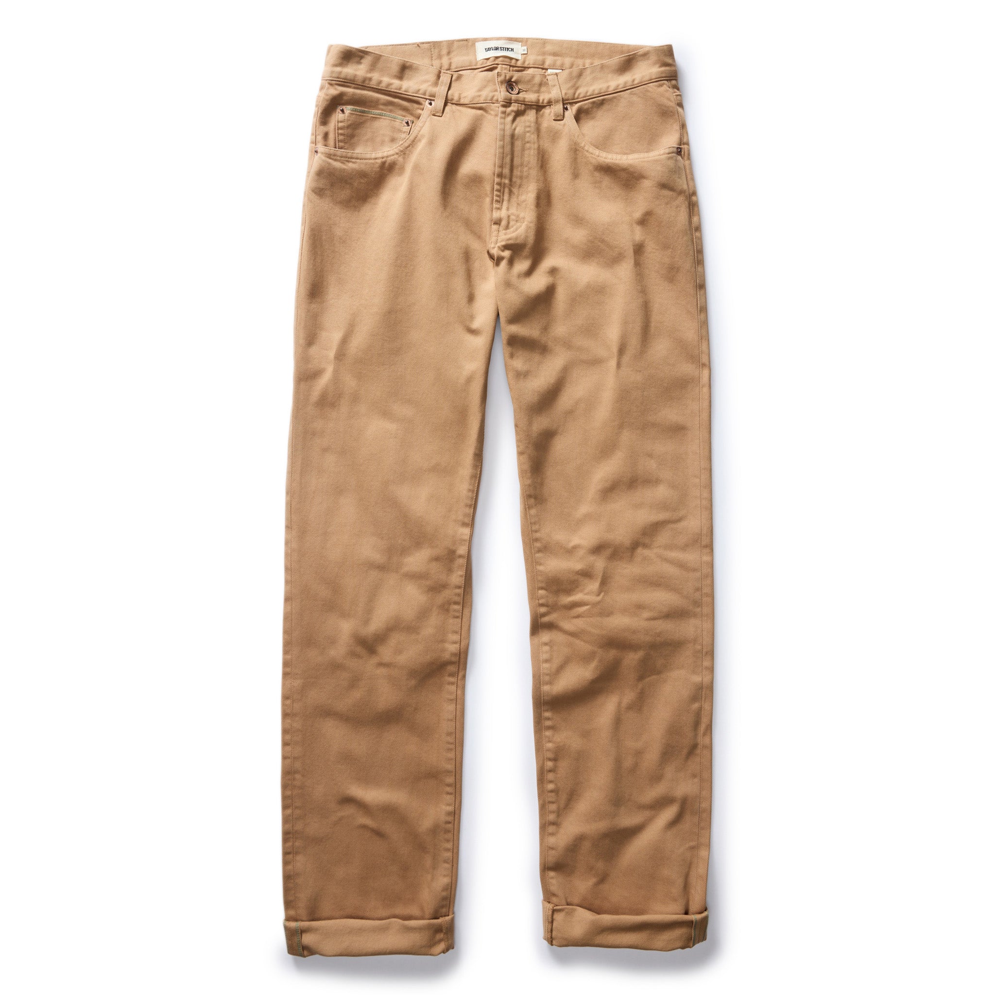 The Democratic All Day Pant in Tobacco Selvage Denim