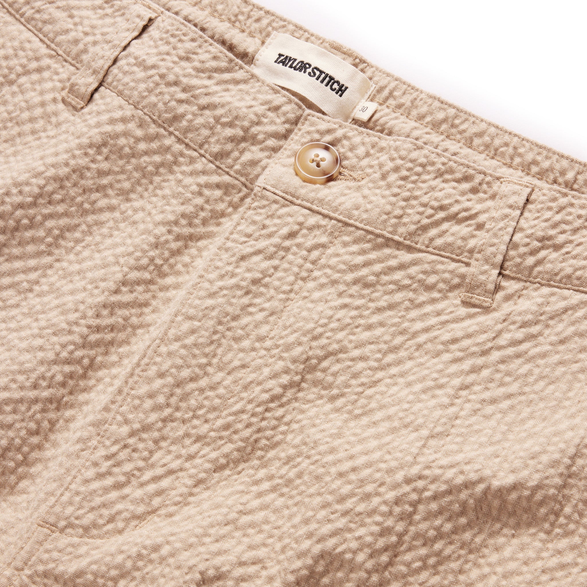 The Easy Pant in Heather Oat Seersucker