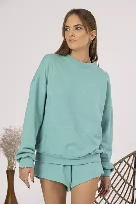 The Gia Sweatshirt in Mint Green