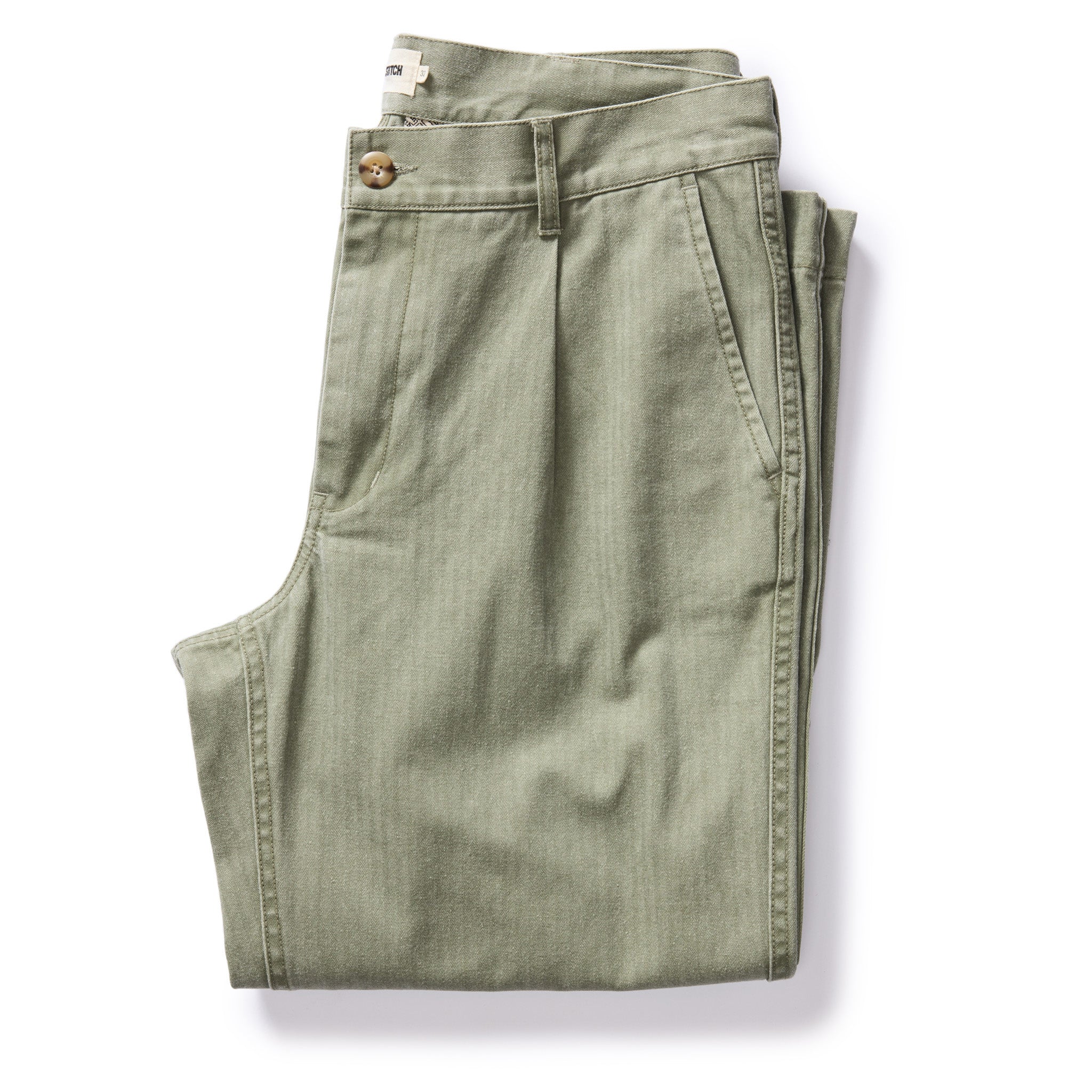 The Matlow Pant in Dried Sage Pigment Herringbone