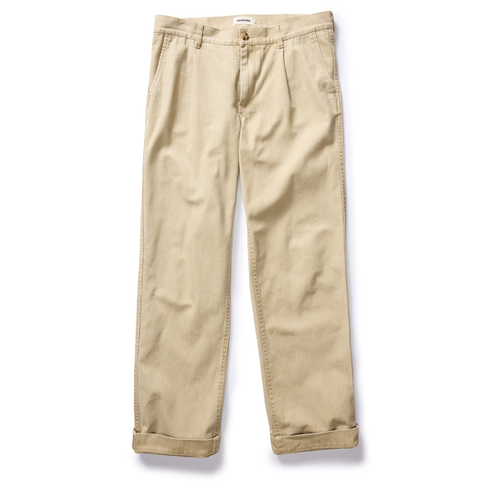 The Matlow Pant in Light Khaki Pigment Herringbone