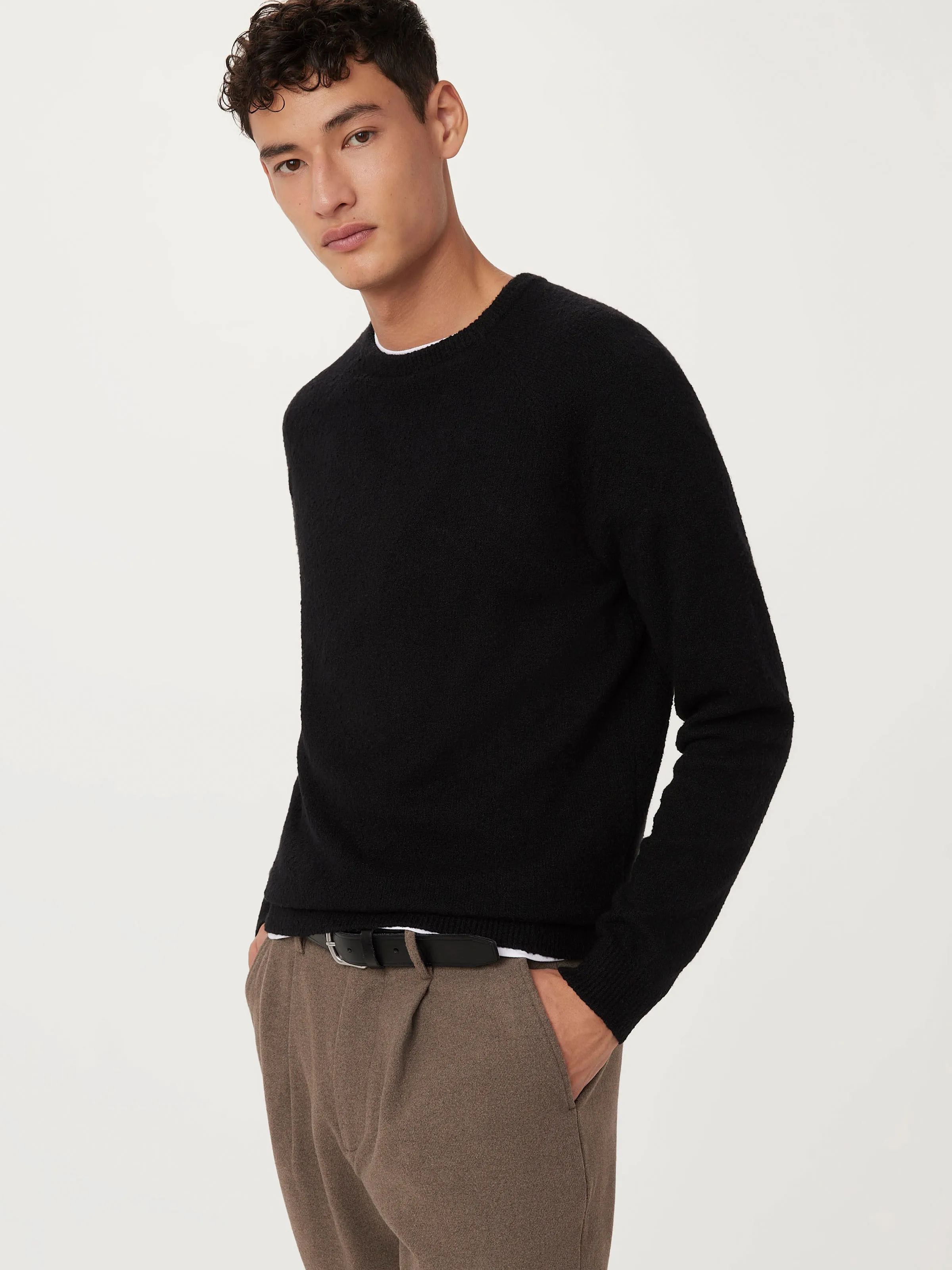 The Seawool Boucle Sweater in Black