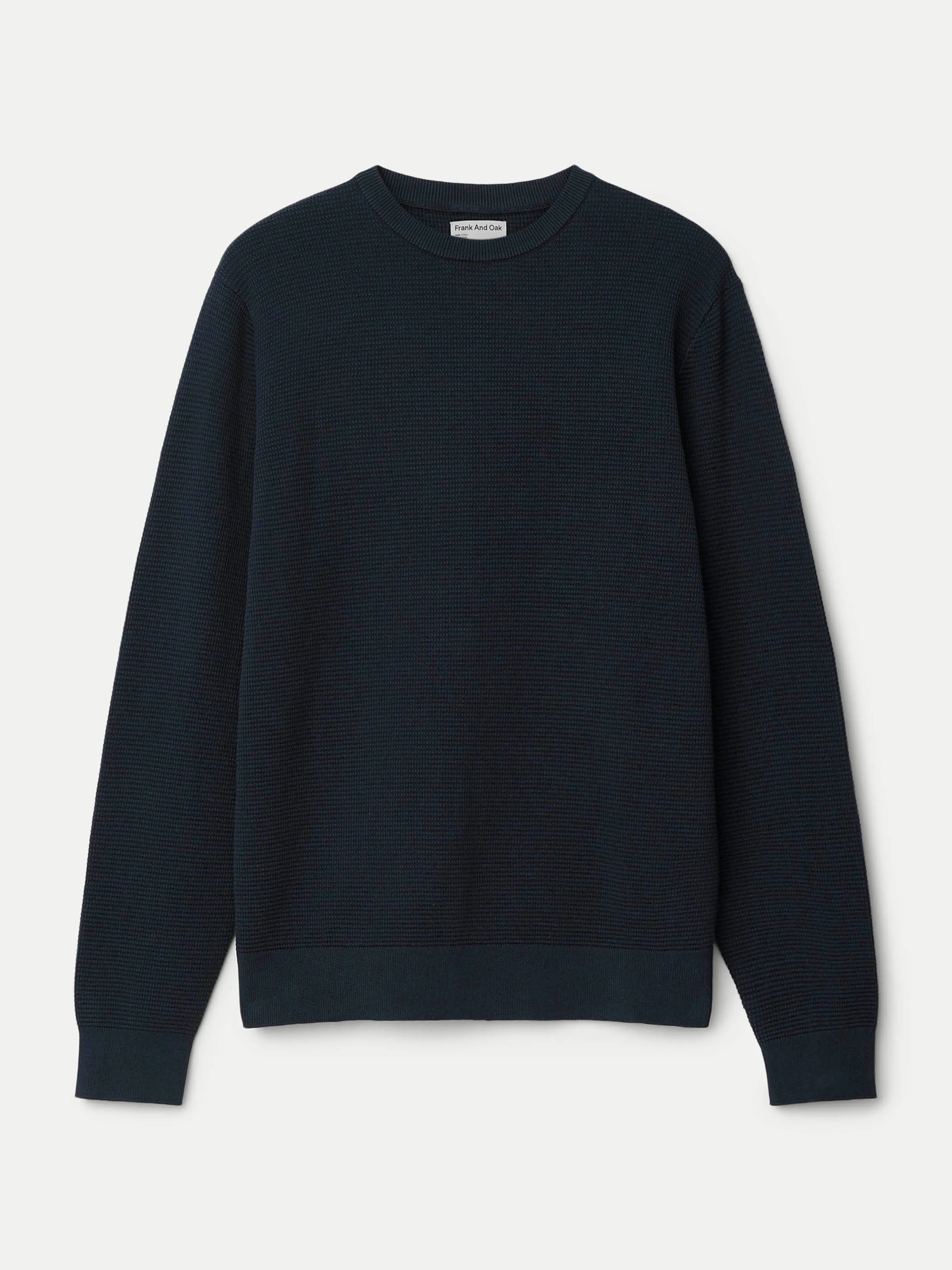 The Waffle Crewneck Sweater in Midnight Blue