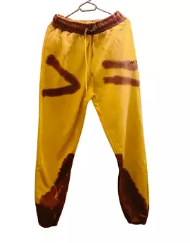 Tie Dyed Sweatpant in Mustard & Brown