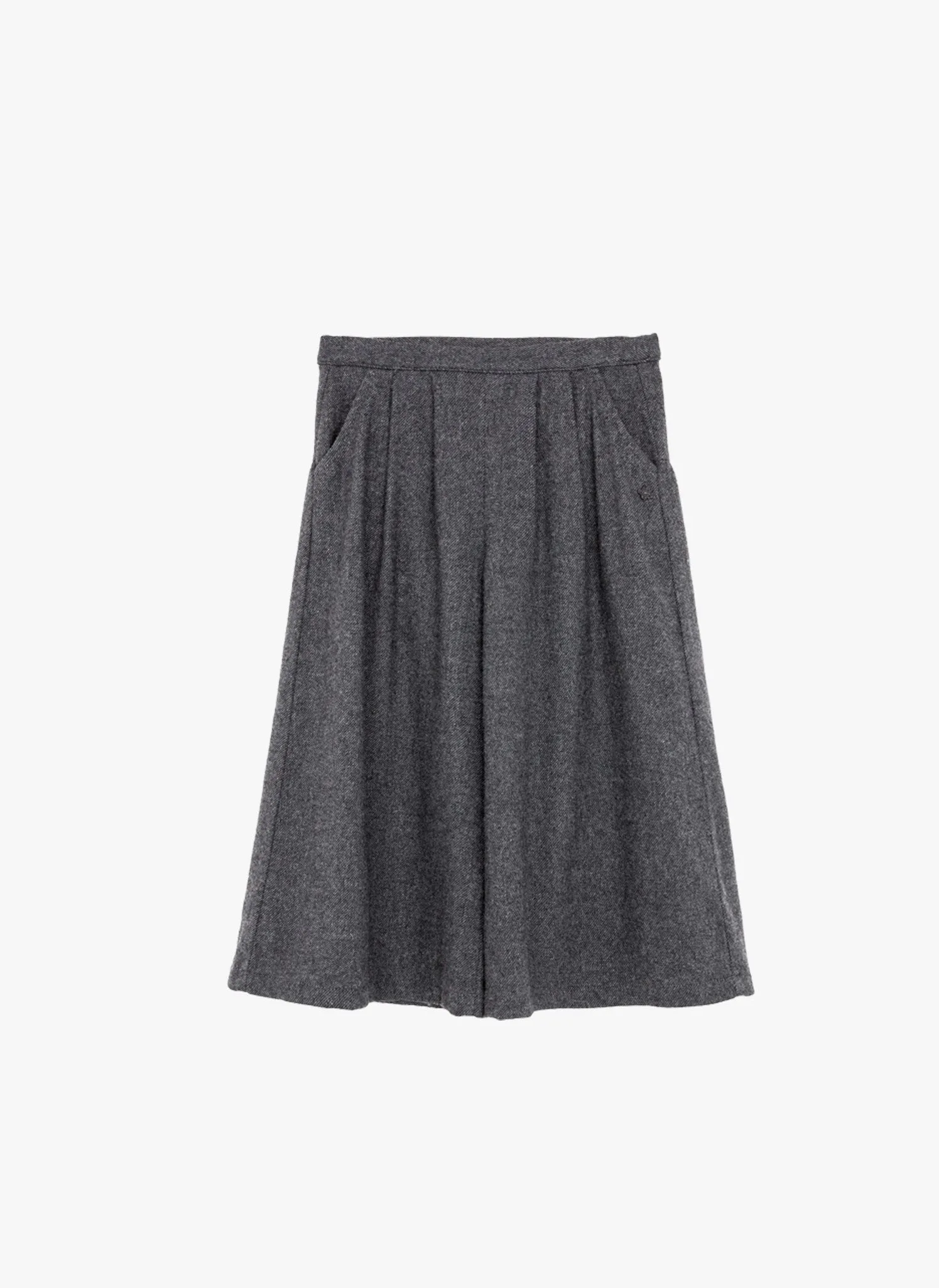 Tocoto Vintage Girls Flannel Skirt-Pant Skorts in Grey