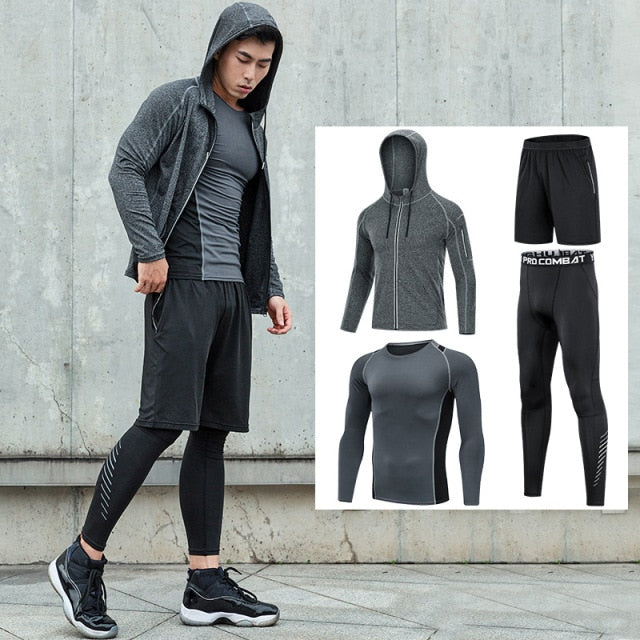 Tracksuit Compression Sportswear for Gym Fitness Workout 5pcs / Set