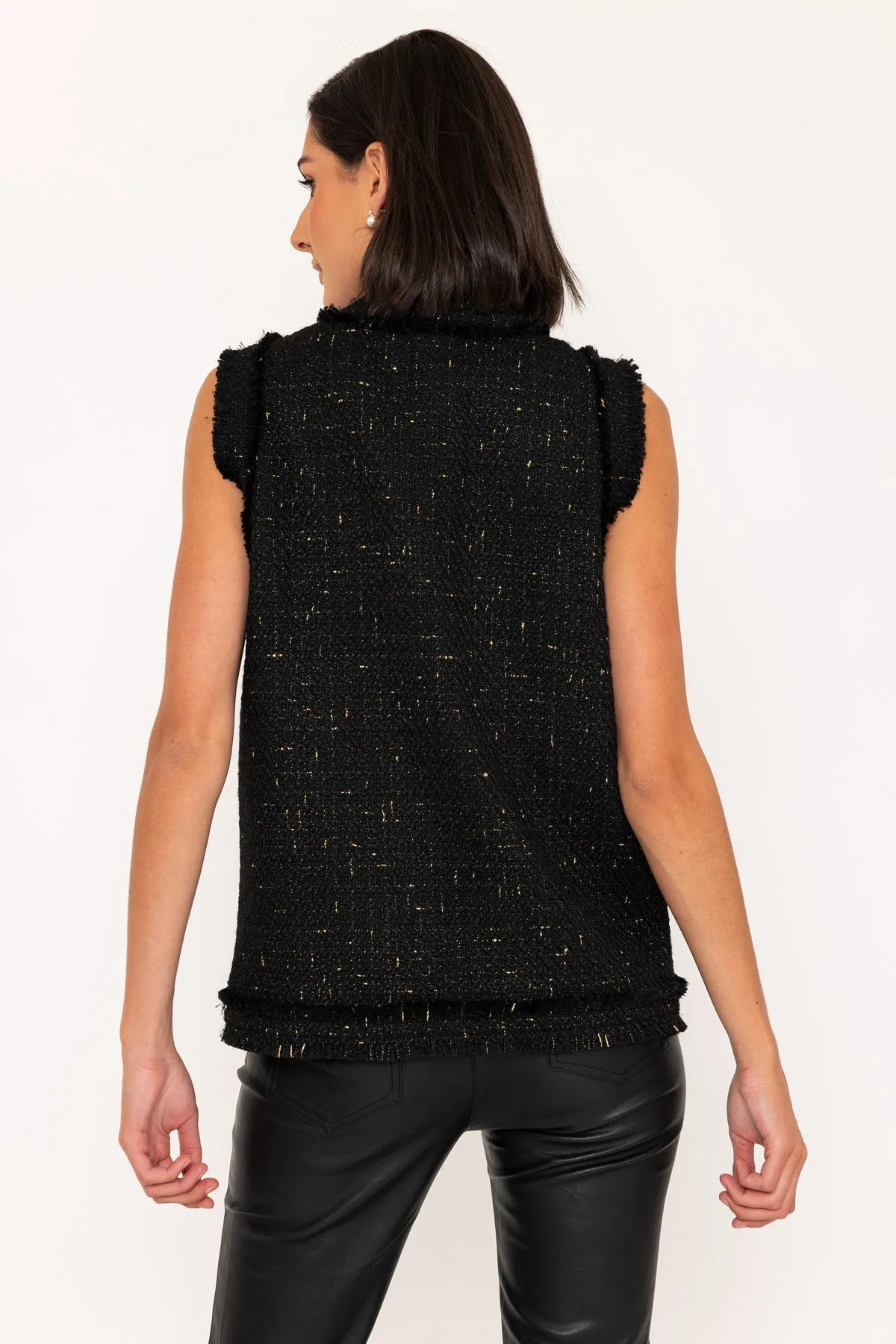 Tweed Waist Coat in Black