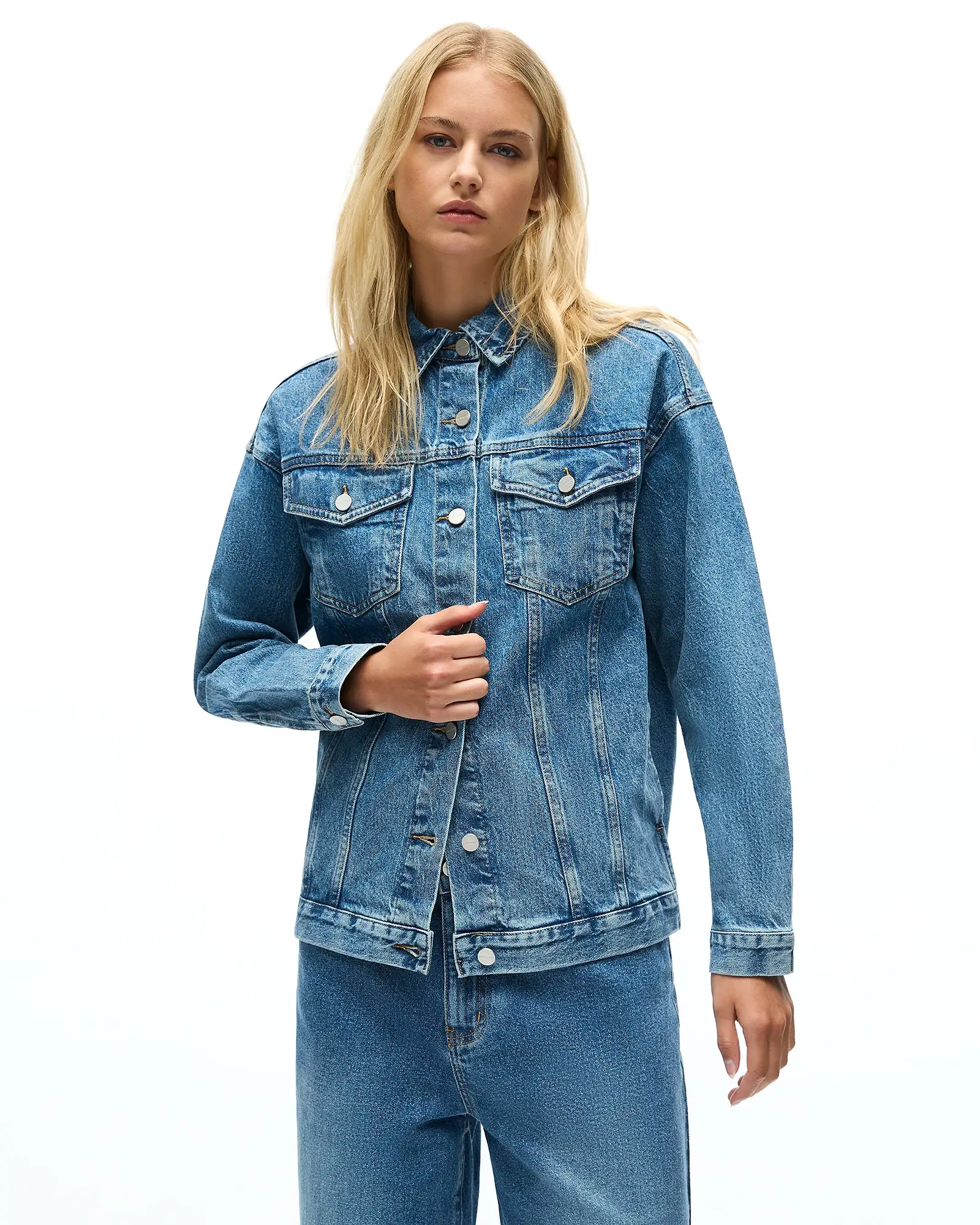 UNISEX DENIM JACKET - MID INDIGO