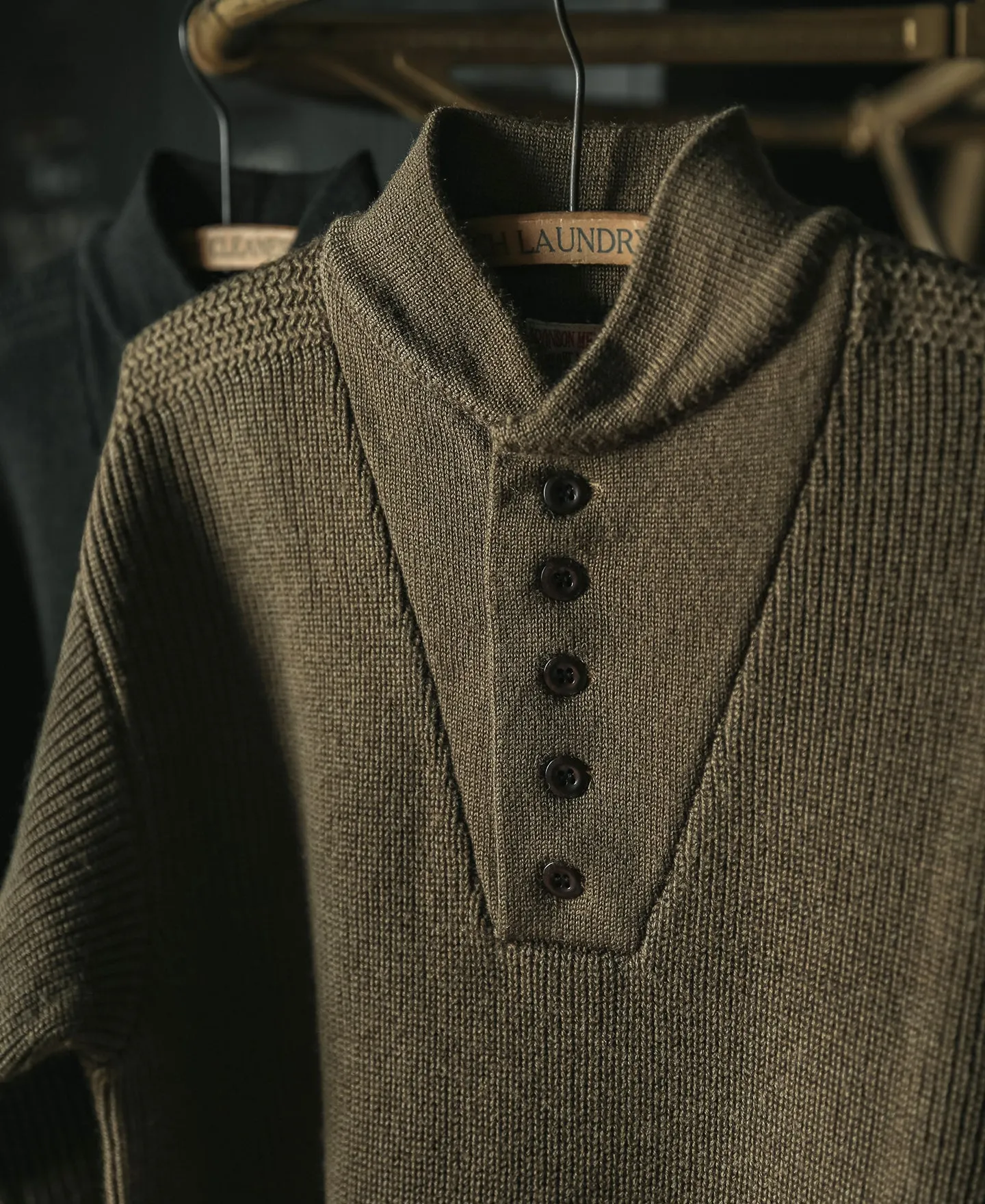 US Army High Neck Wool Sweater - Olive