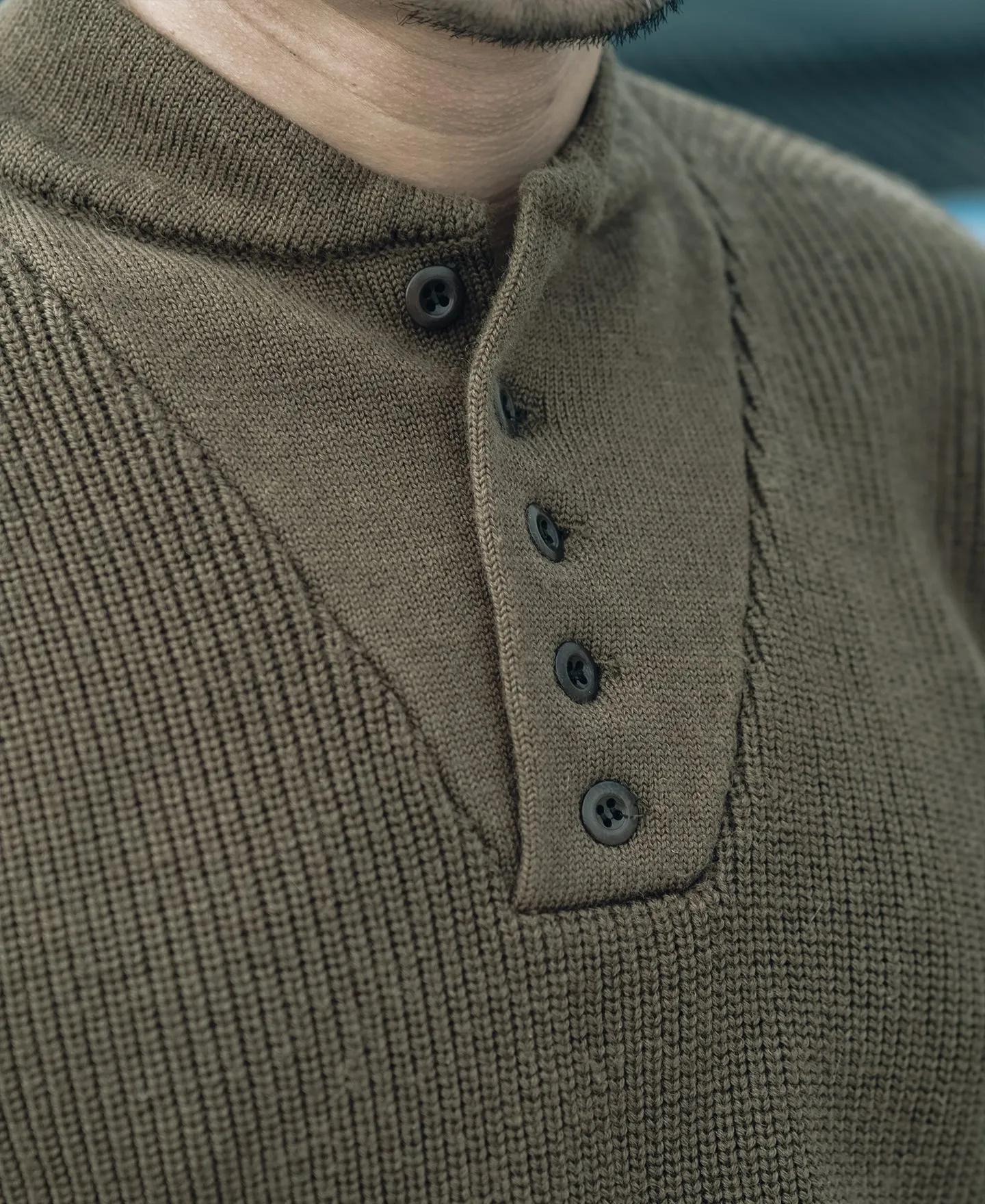 US Army High Neck Wool Sweater - Olive