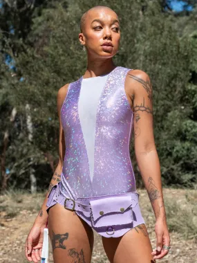 V MESH BODYSUIT - LILAC PIXIE DUST