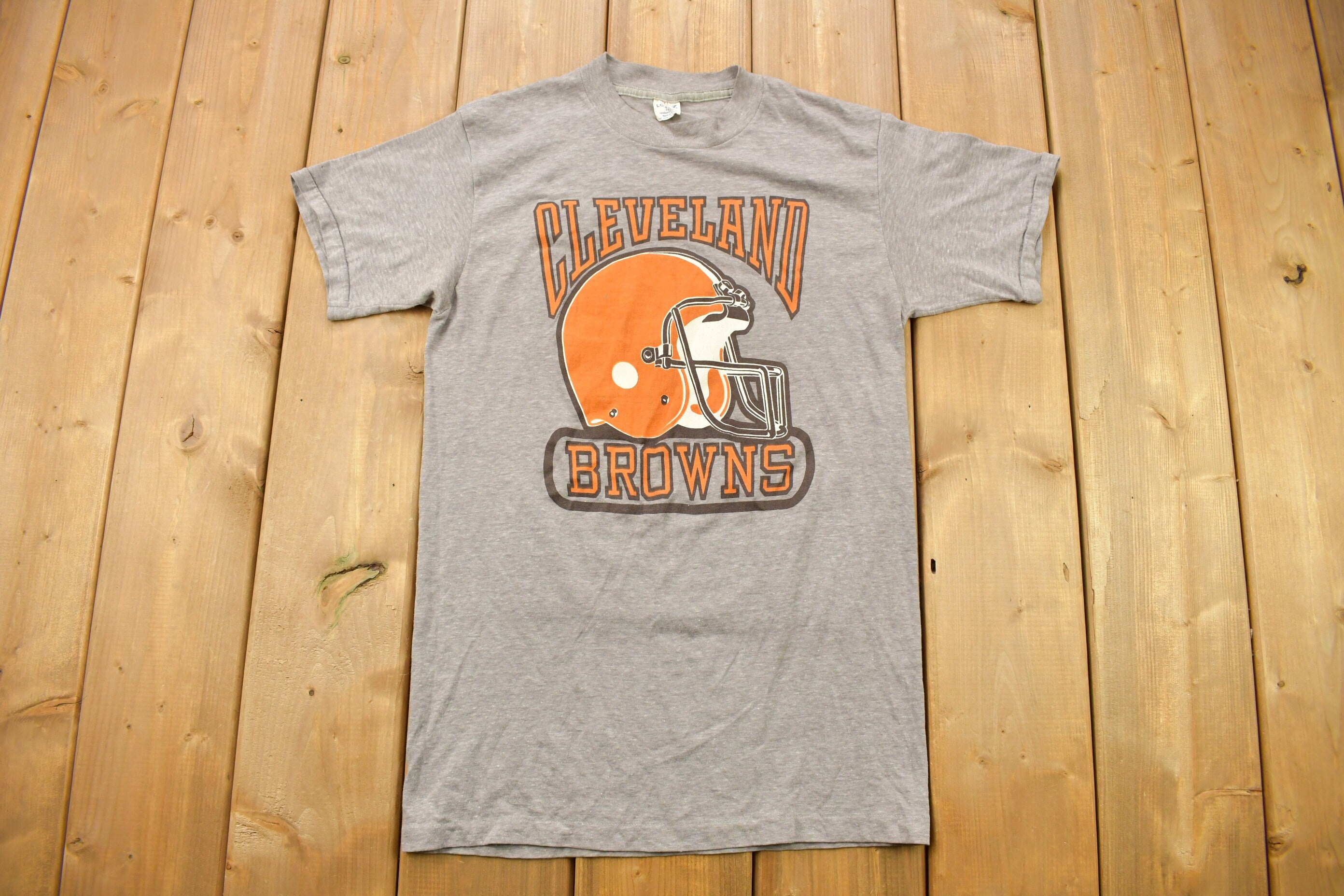 Vintage 1970s Cleveland Browns NFL Logo 7 Graphic T-Shirt / Made In USA / Single Stitch / NFL / Sportswear / 1970s Football T Sh