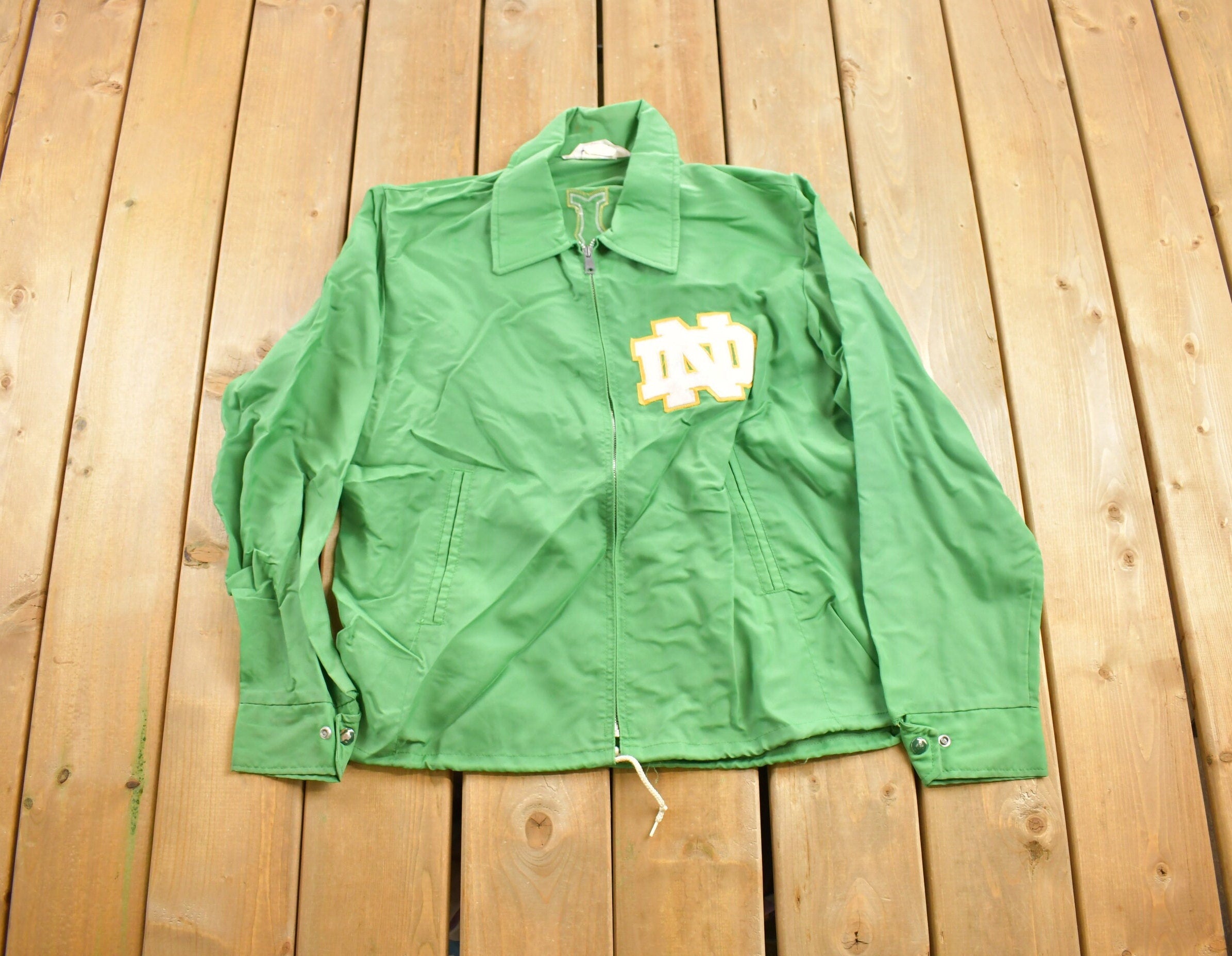 Vintage 1970s University of Notre Dame Fighting Irish Jacket / Embroidered / Varsity Jacket / Sportswear / Americana