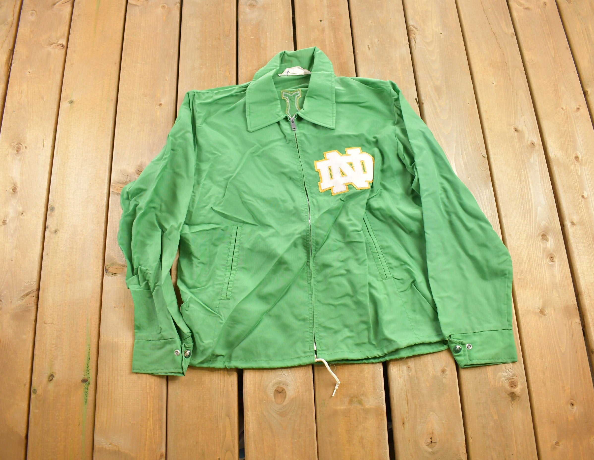 Vintage 1970s University of Notre Dame Fighting Irish Jacket / Embroidered / Varsity Jacket / Sportswear / Americana