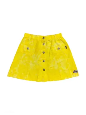 Vintage tie-dye yellow mini skirt with pockets – XS