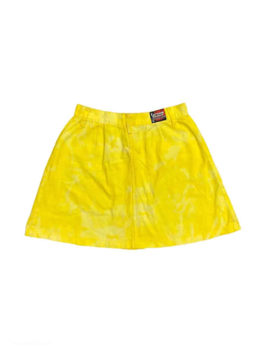 Vintage tie-dye yellow mini skirt with pockets – XS