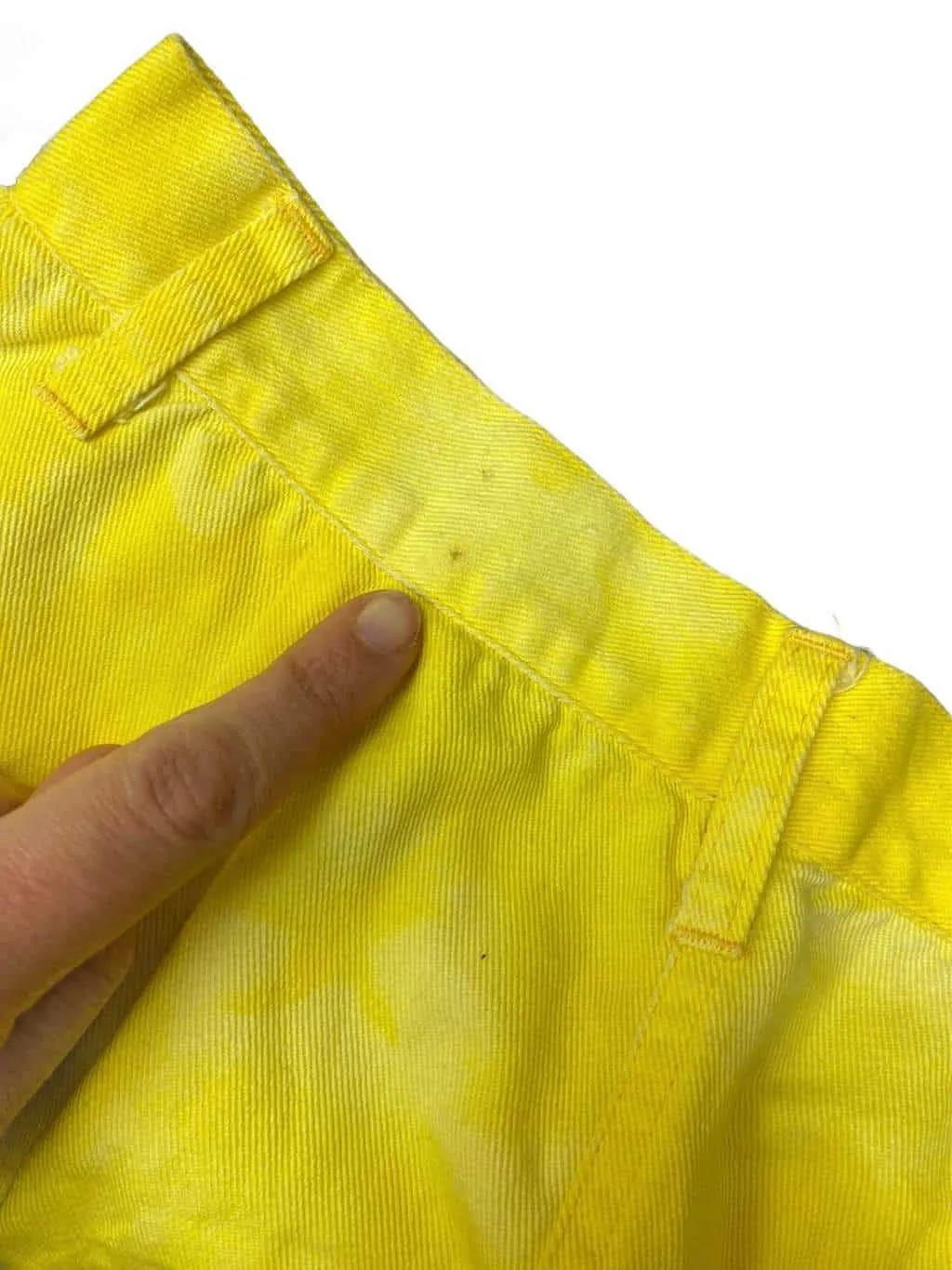 Vintage tie-dye yellow mini skirt with pockets – XS