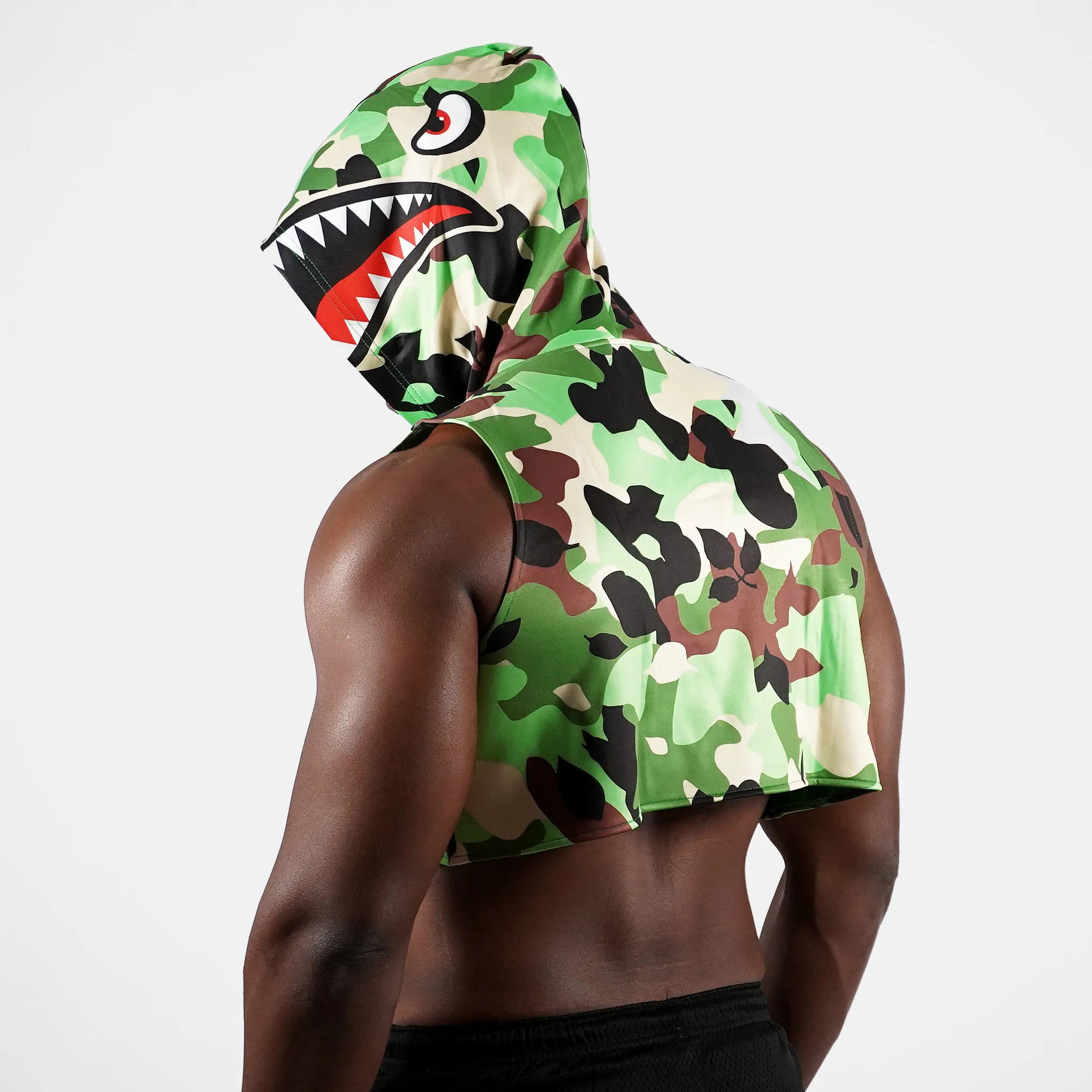 War Shark Jungle Football Crop Top Hoodie