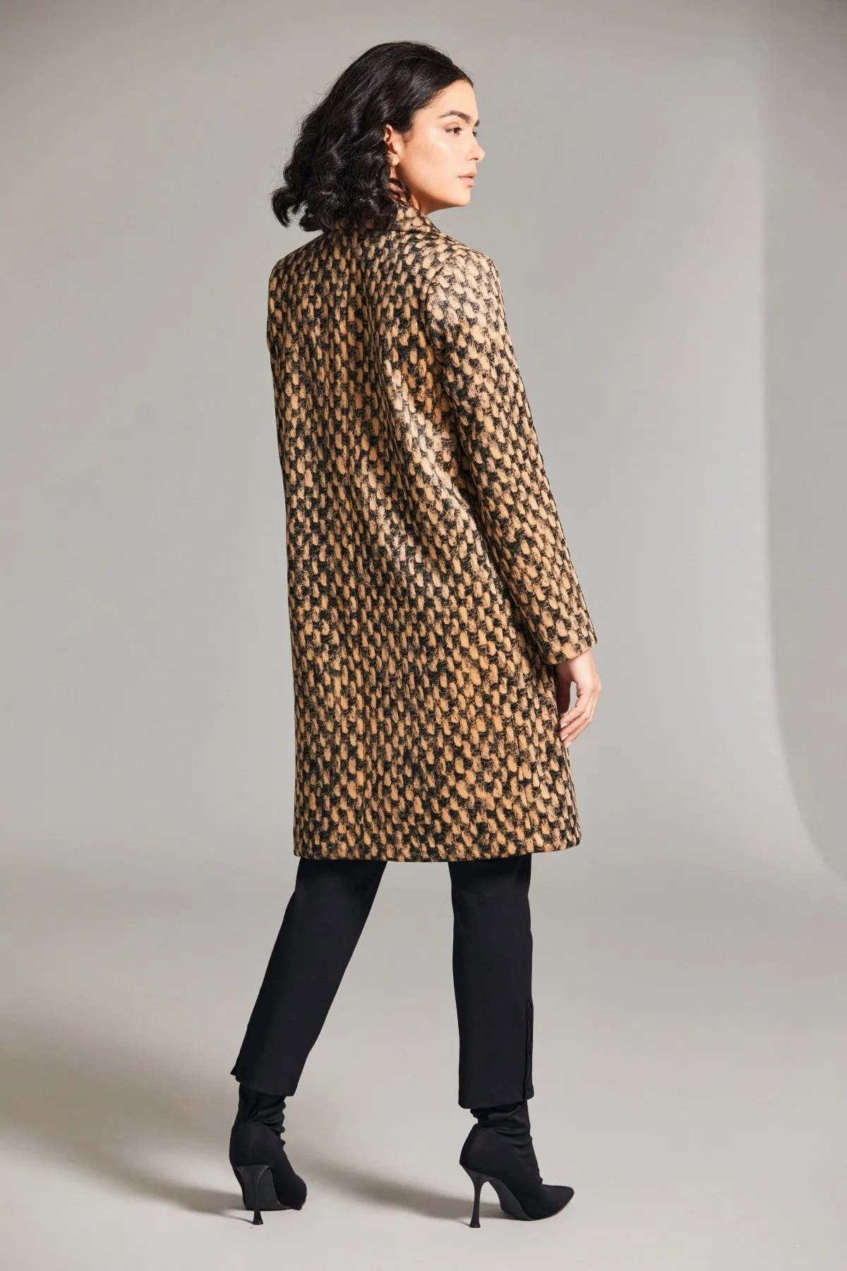 Weave Print Long Coat