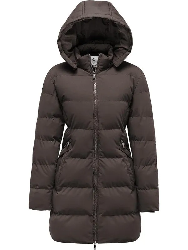 Women's Warm Thicken Parka Coat Winter Puffer Jacket with Removable Hood