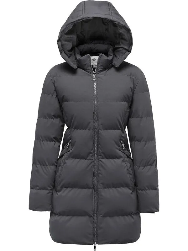 Women's Warm Thicken Parka Coat Winter Puffer Jacket with Removable Hood